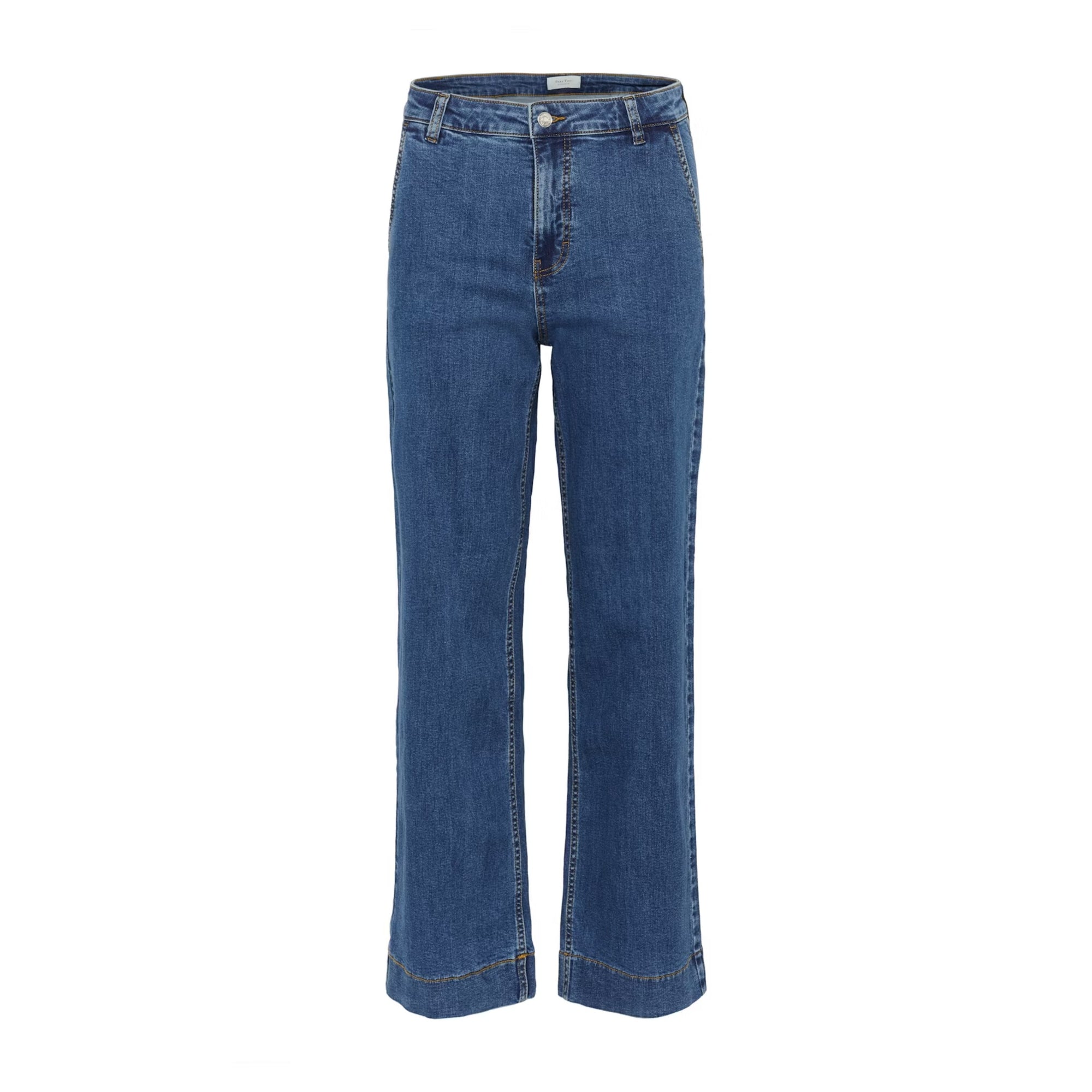 Part Two Barba Wide Leg Jeans - Medium Dark Blue Denim