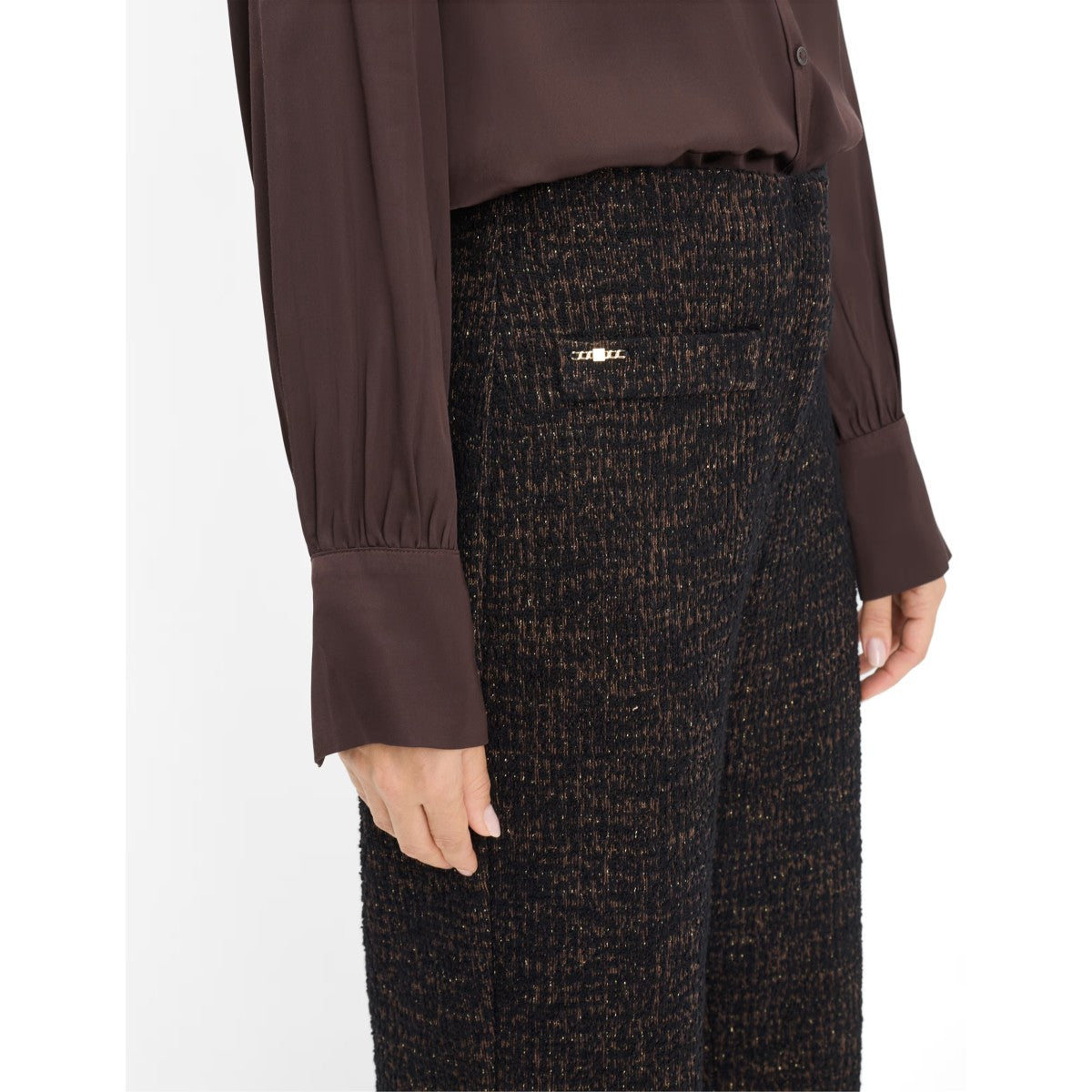 Brax Maine Bouclé Wide-Leg Palazzo Trousers