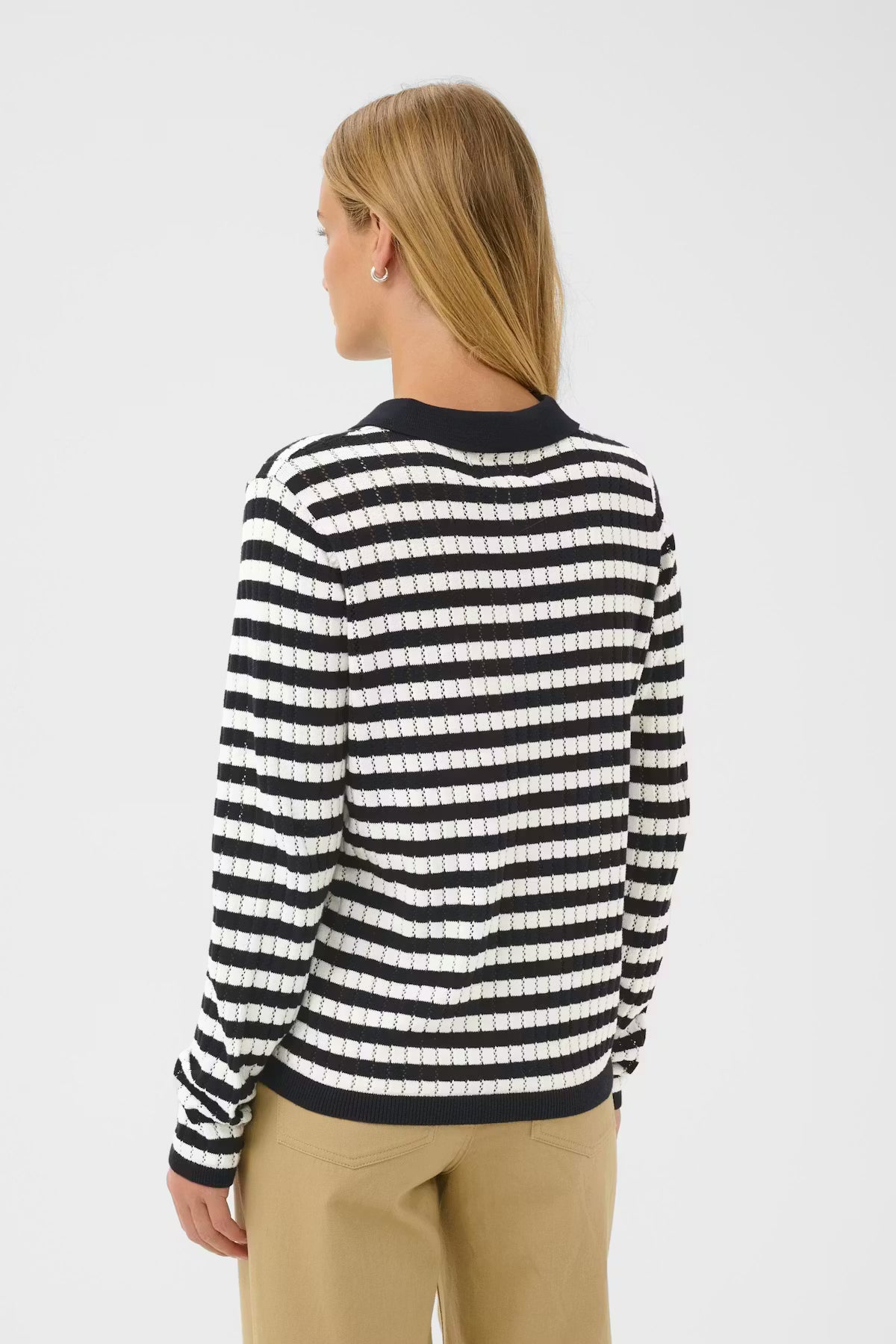 Part Two Zaria Knit Jumper In Dark Navy Stripe