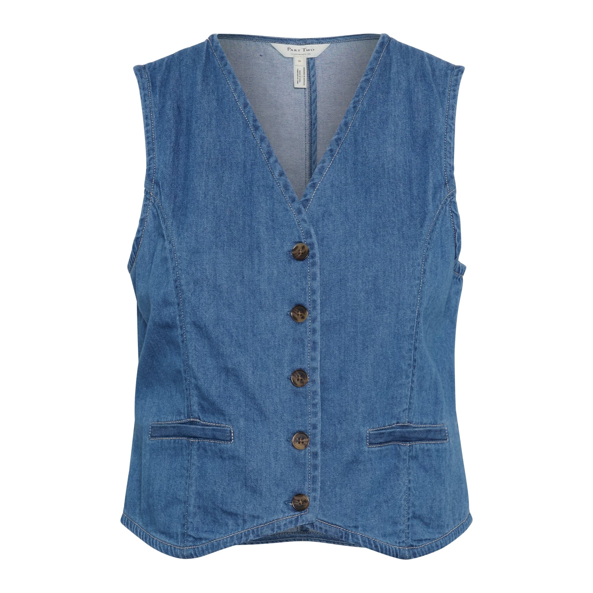 Part Two RaisaPW Waistcoat In Light Blue Denim 30309640