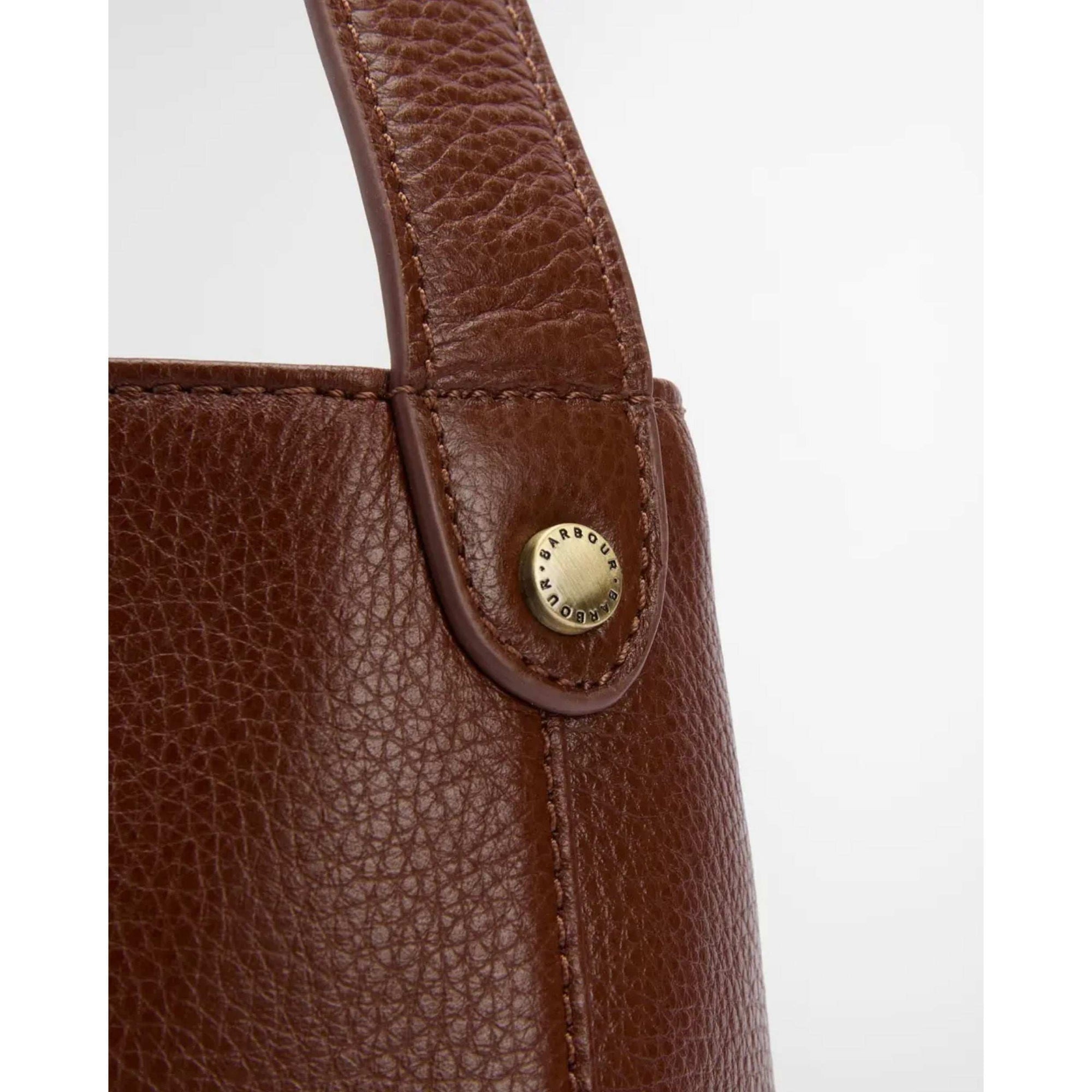 Barbour Cedar Leather Bucket Bag - Brown