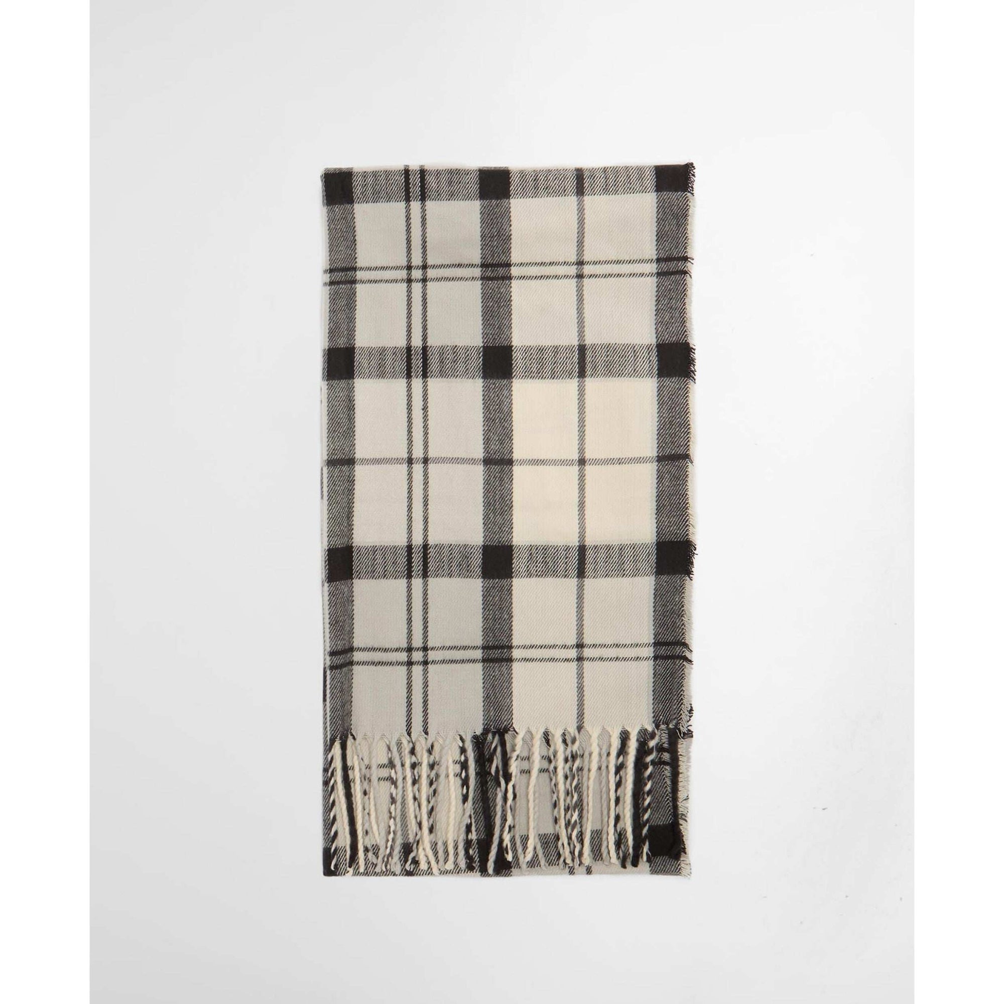 Barbour Dover Beanie &amp; Hailes Scarf Gift Set - Monochrome Tartan