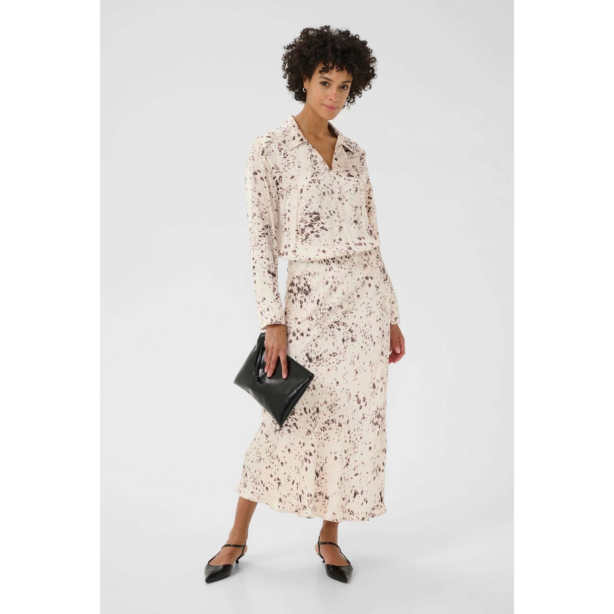 Part Two Laurina Midi Skirt - French Oak Scattered Print