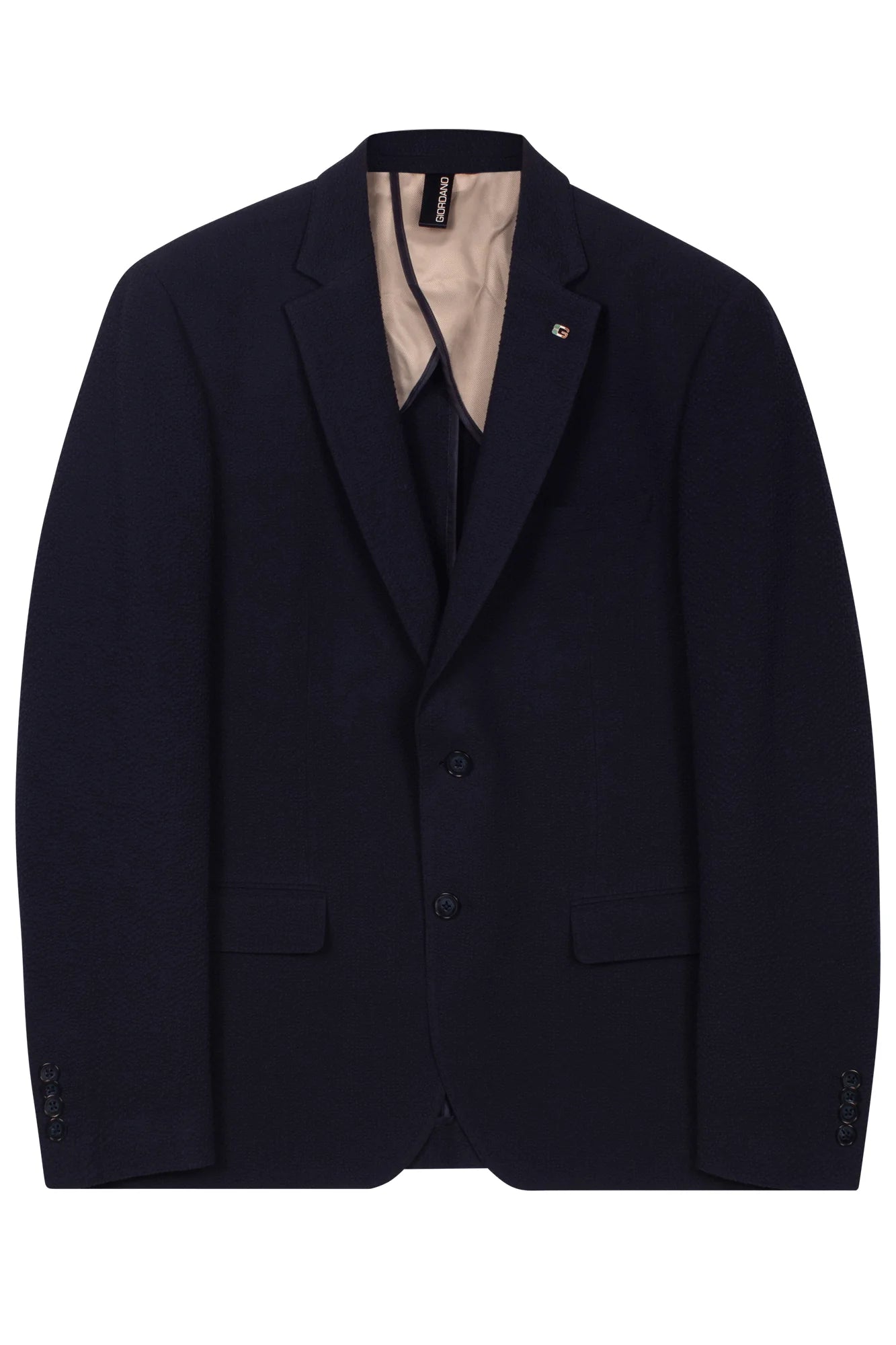 Giordano Pietro Seersucker Blazer in Navy Blue 612605