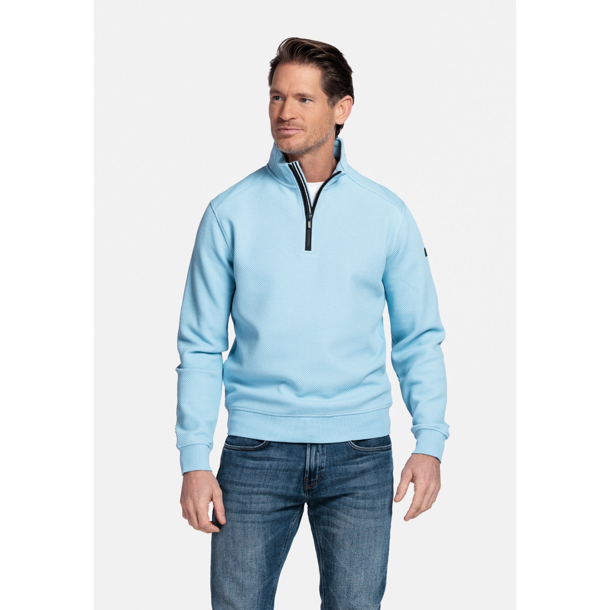 Baileys 1/4 Zip Sweater in Sky Blue 613133