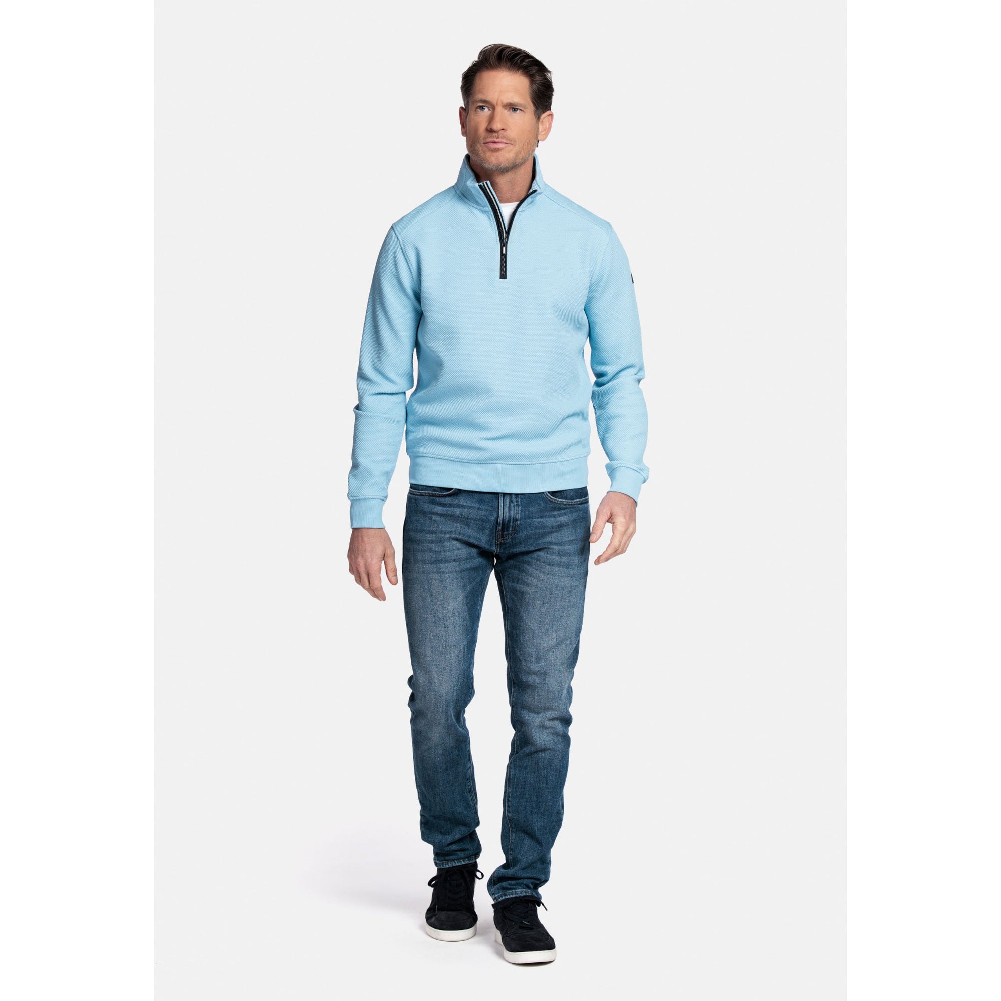 Baileys 1/4 Zip Sweater in Sky Blue 613133