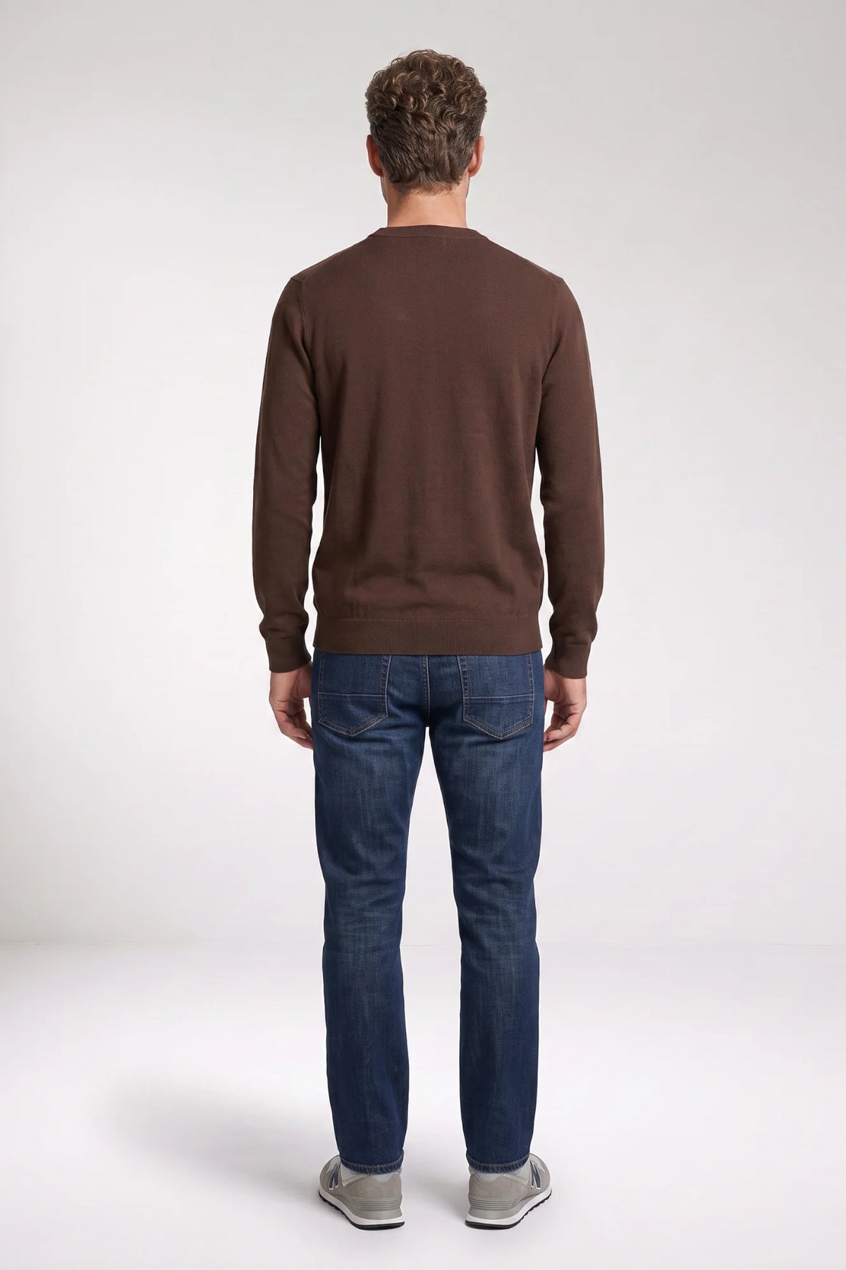 Giordano Treviso Tencel Crewneck Sweater in Chocolate Brown