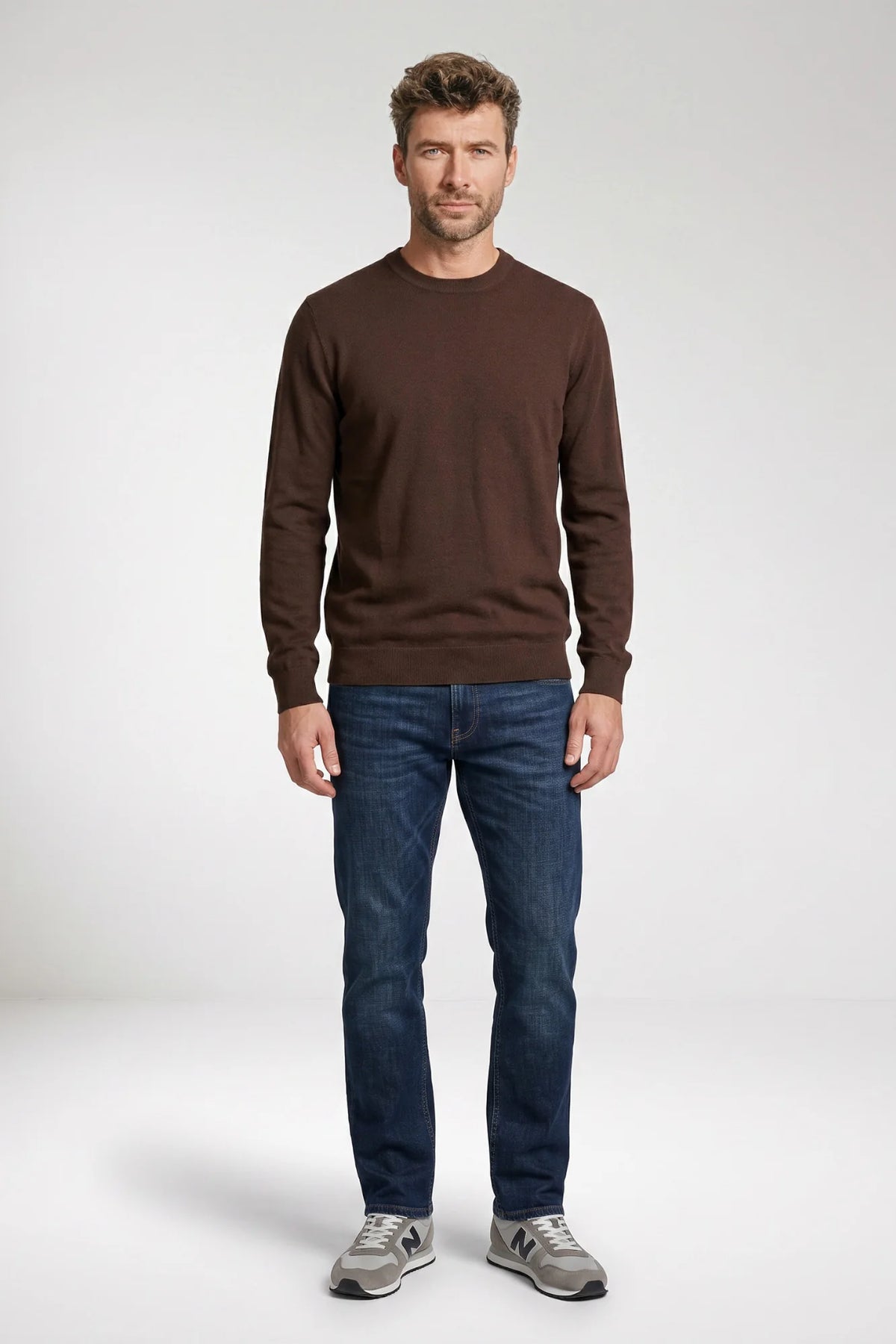 Giordano Treviso Tencel Crewneck Sweater in Chocolate Brown