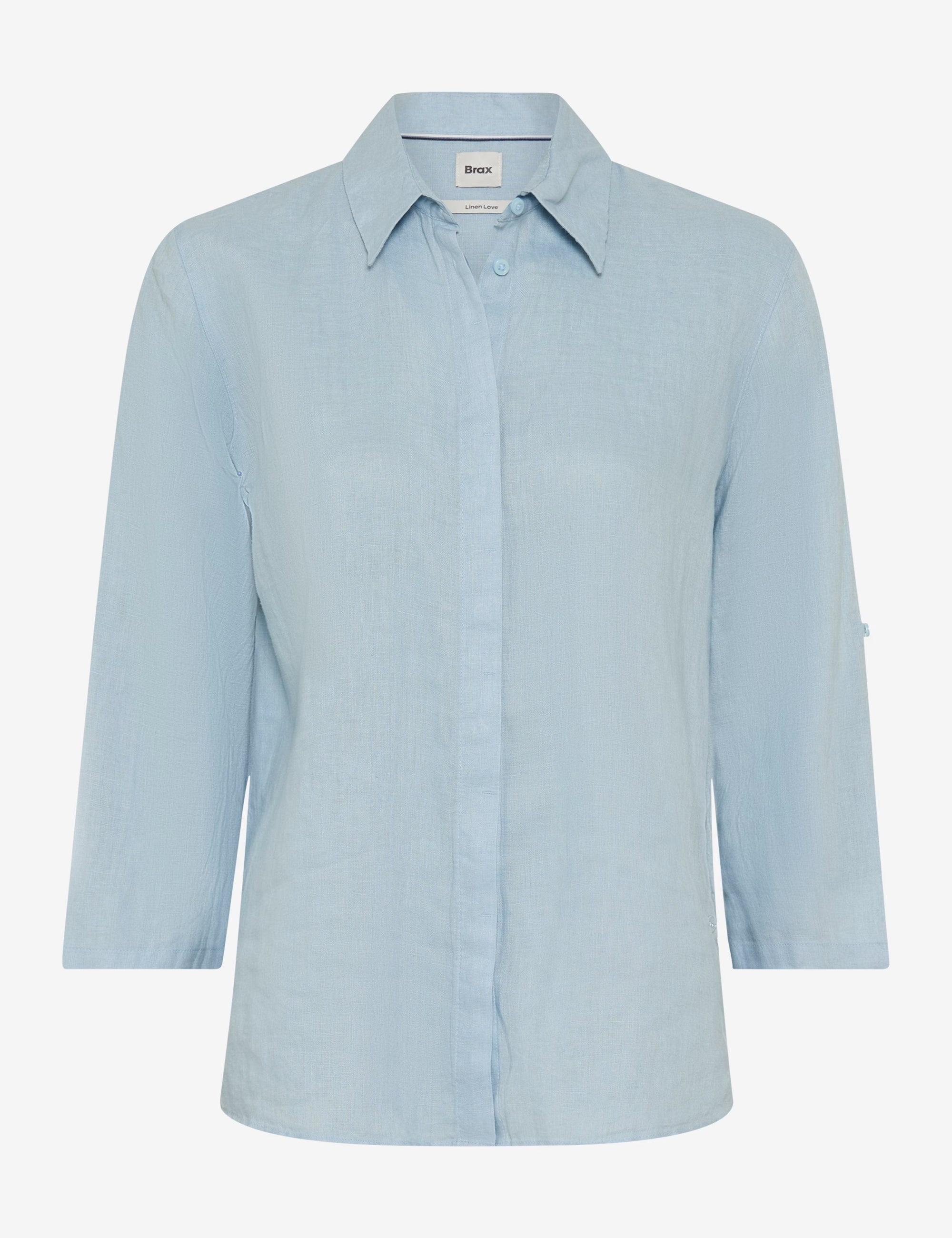 Brax Vicki Linen Blouse In Light Blue 94-0008