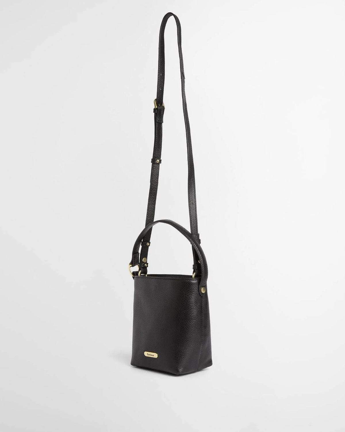 Barbour Cedar Mini Leather Bucket Bag In Black LBA0549BK111