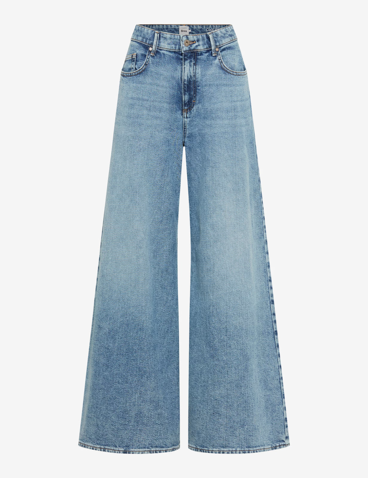 Brax March Wide Leg Five Pocket Jean In Light Blue Denim 09-6402