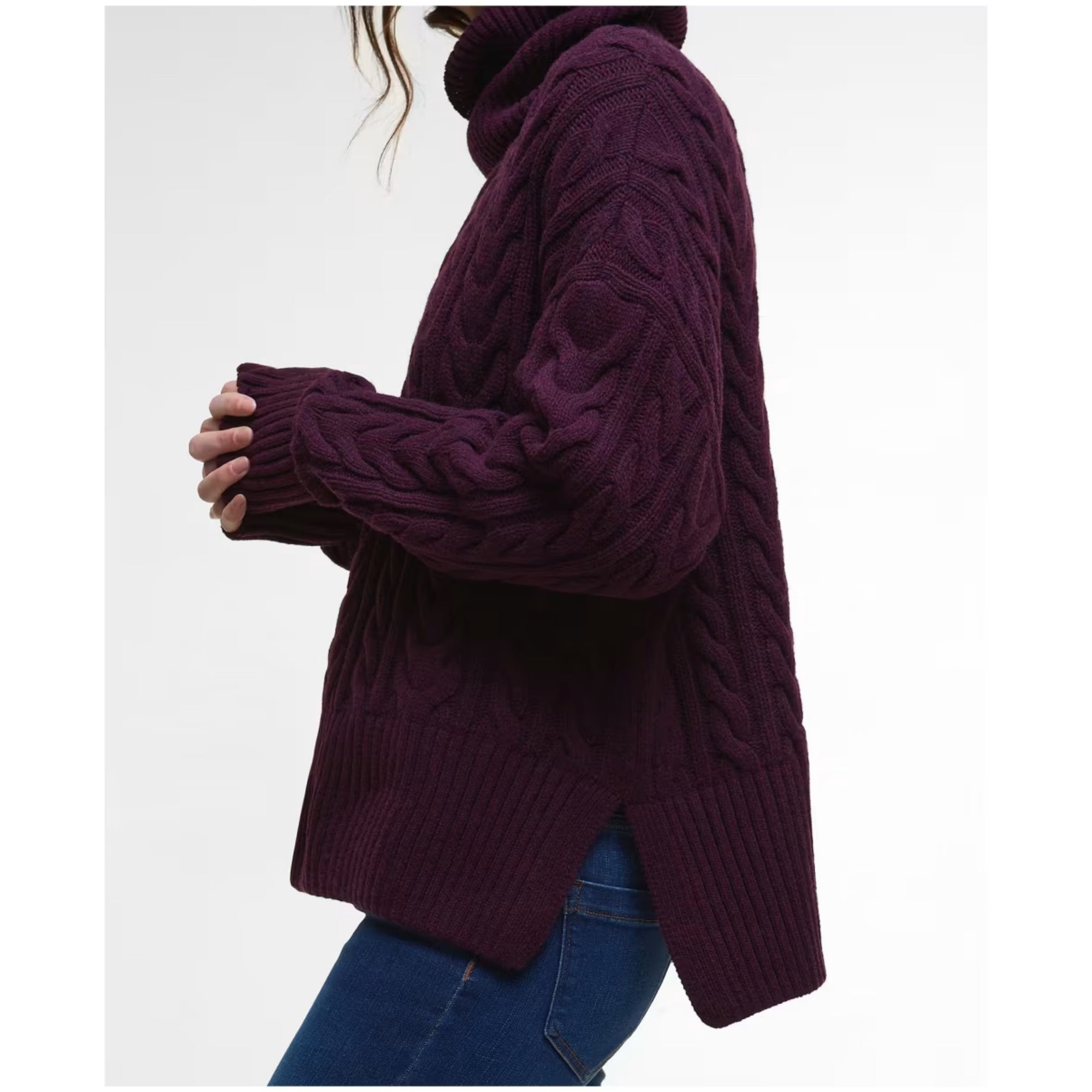 Barbour Embleton Knitted Jumper Black Cherry LKN1692RE88