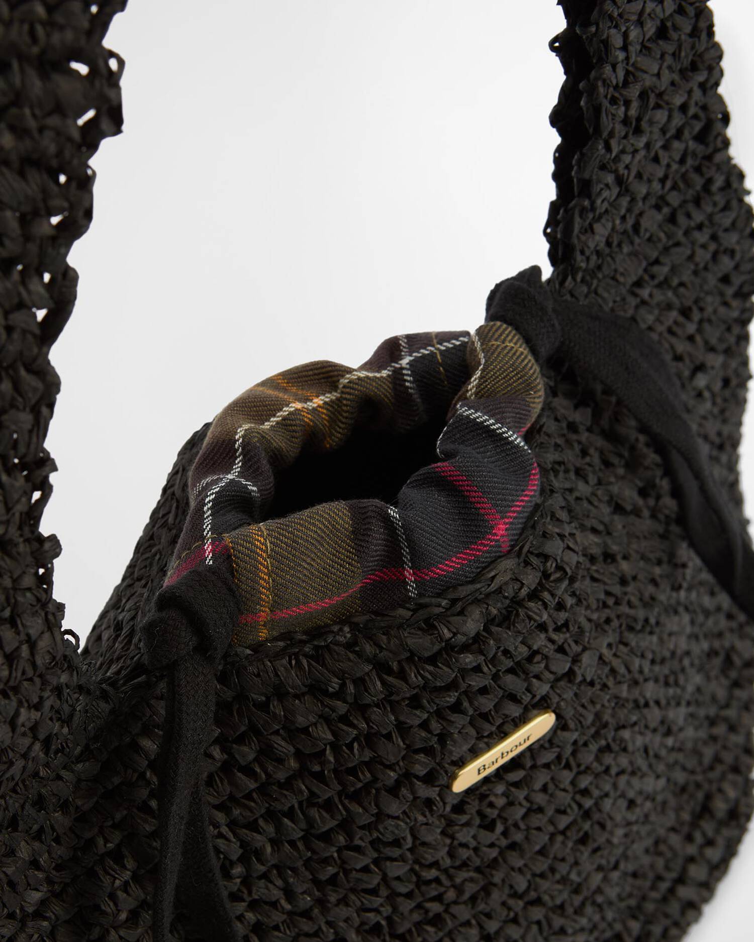 Barbour Lily Woven Tote Bag In Black