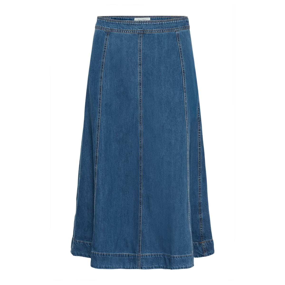 Part Two Petrina A-Line Denim Skirt In Medium Blue Denim