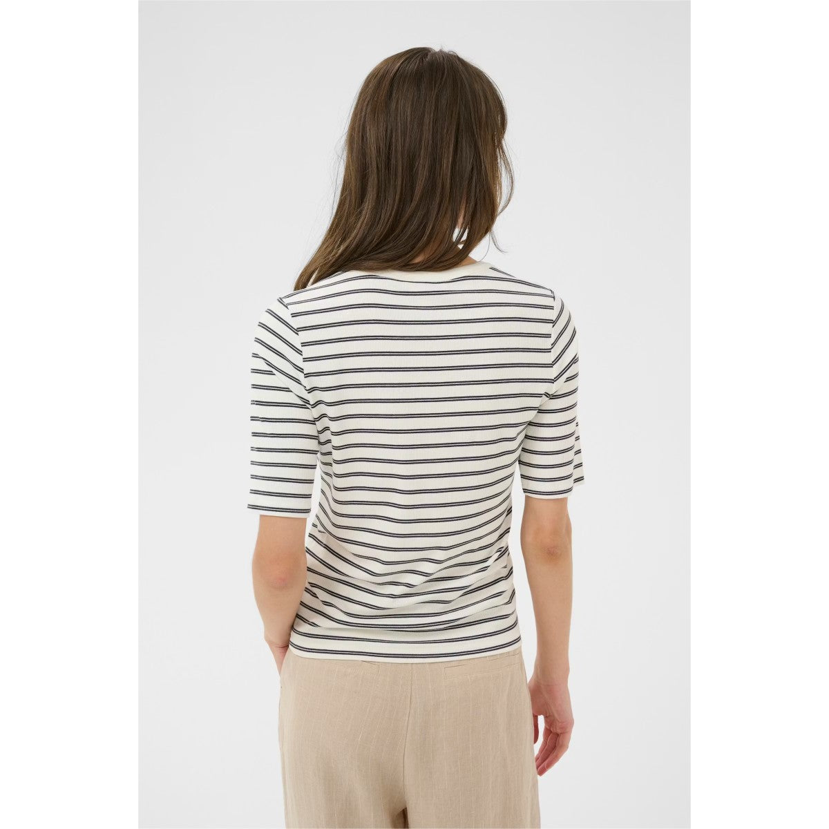 Part Two Angelina Stripe T-Shirt In Black Stripe