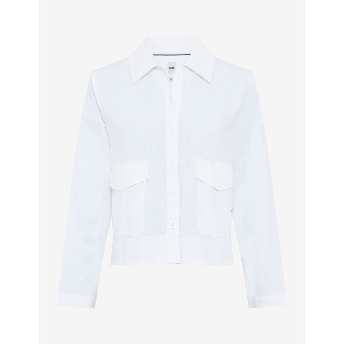 Brax Vega Linen Blend Blouse In White