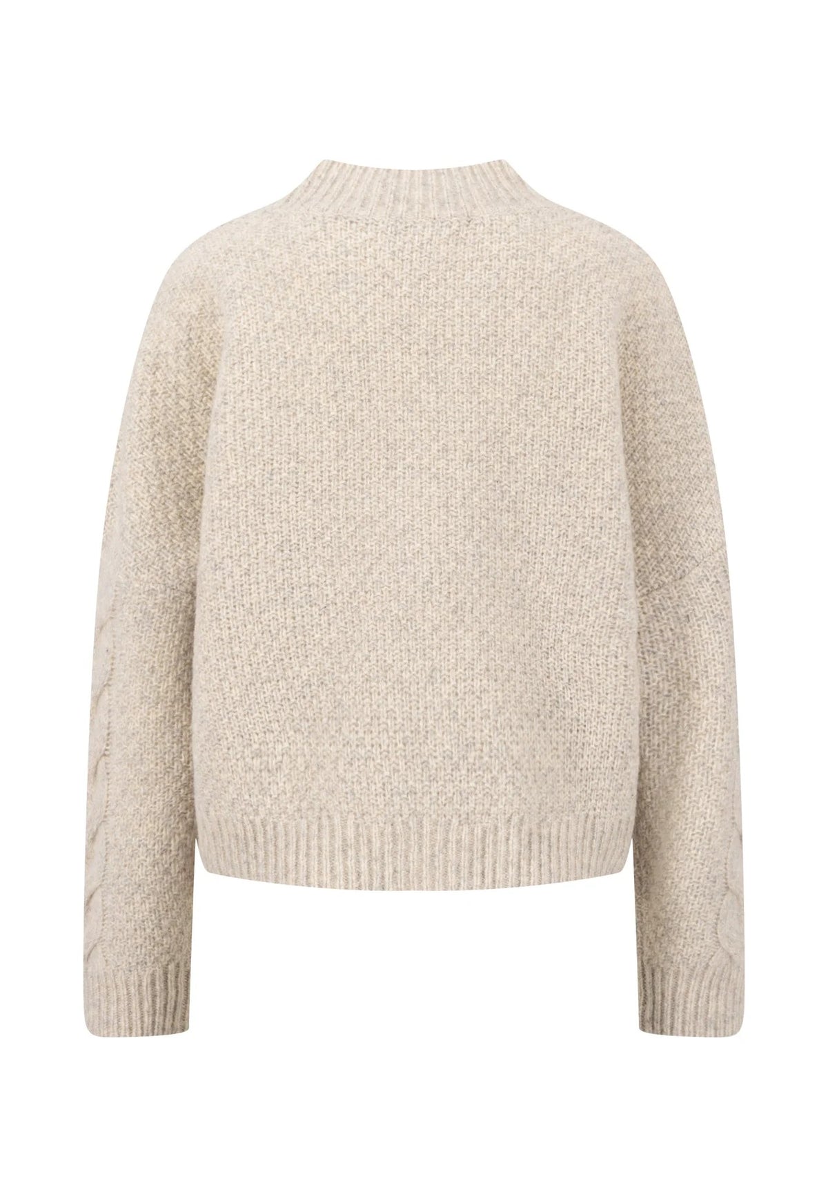 Fynch-Hatton Cable Knit  Wool Blend Cardigan In Neutral Tan 26107311
