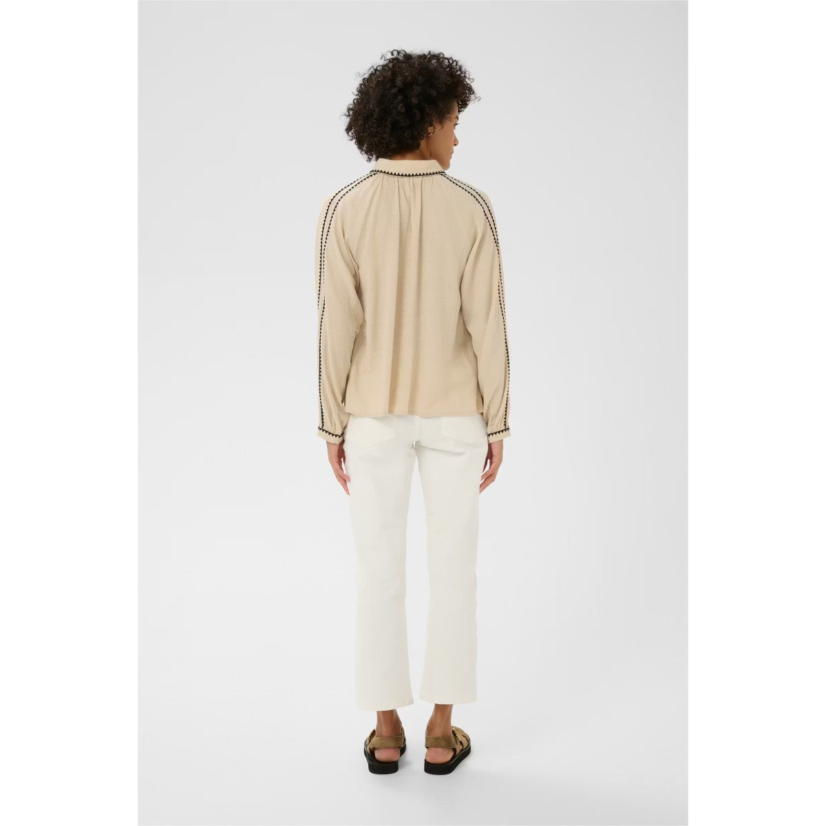 Part Two Aimy Embroidered Blouse In Oatmeal