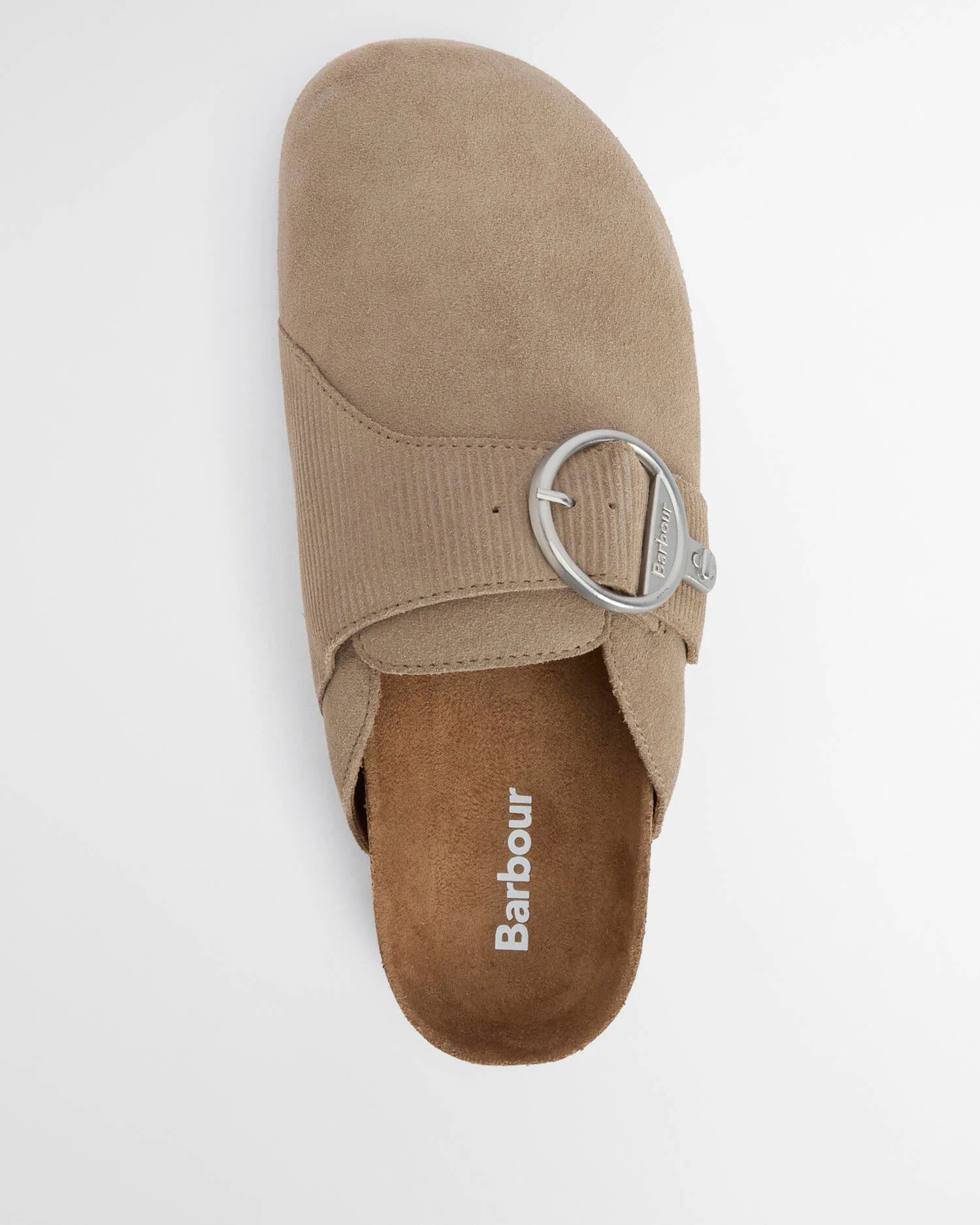 Barbour Kyra Suede Mule In Taupe
