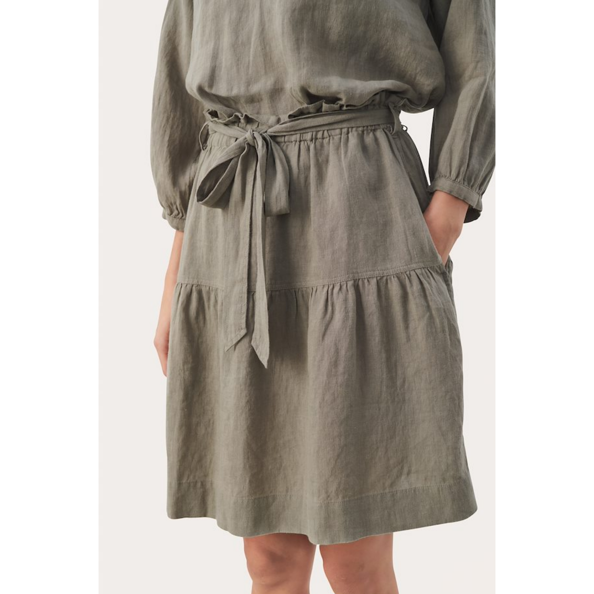 Part Two Celianes Linen Skirt In Vetiver 8513