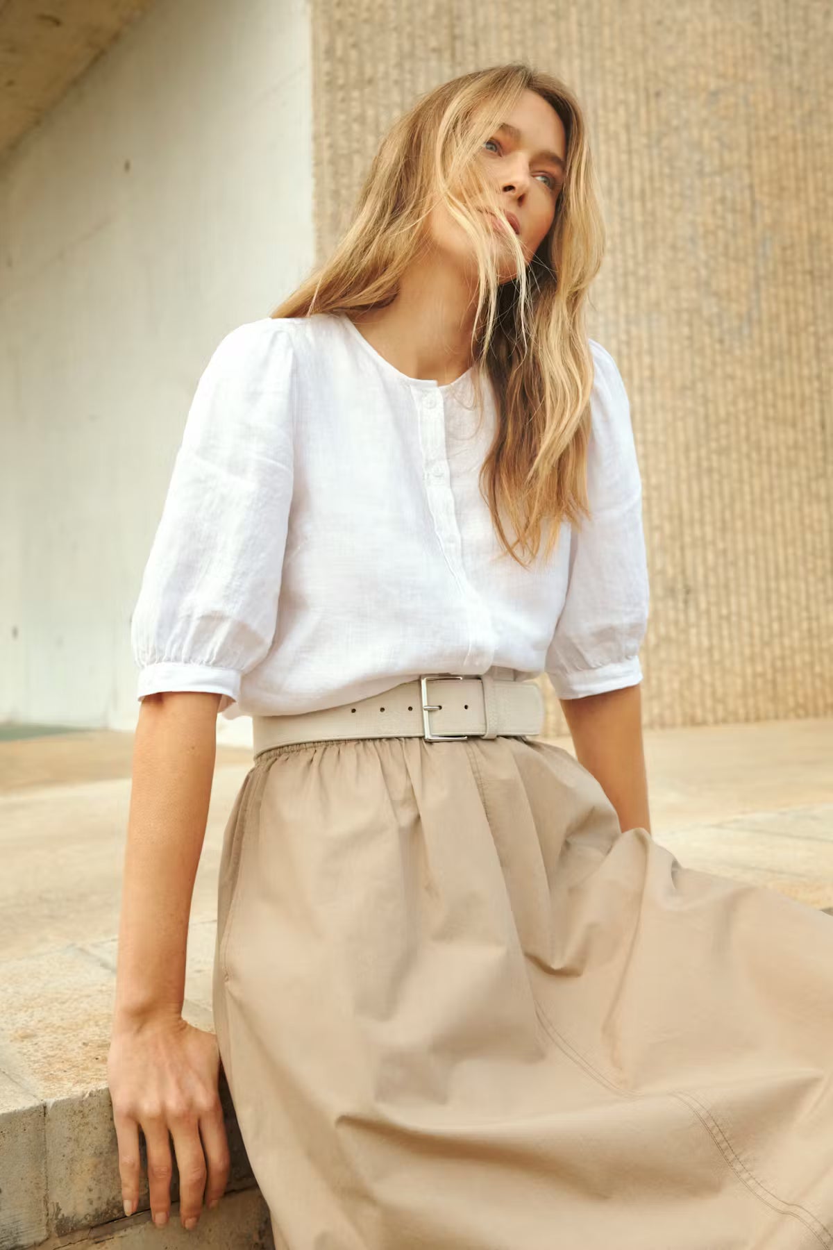 Part Two Azra Linen Blouse In Bright White