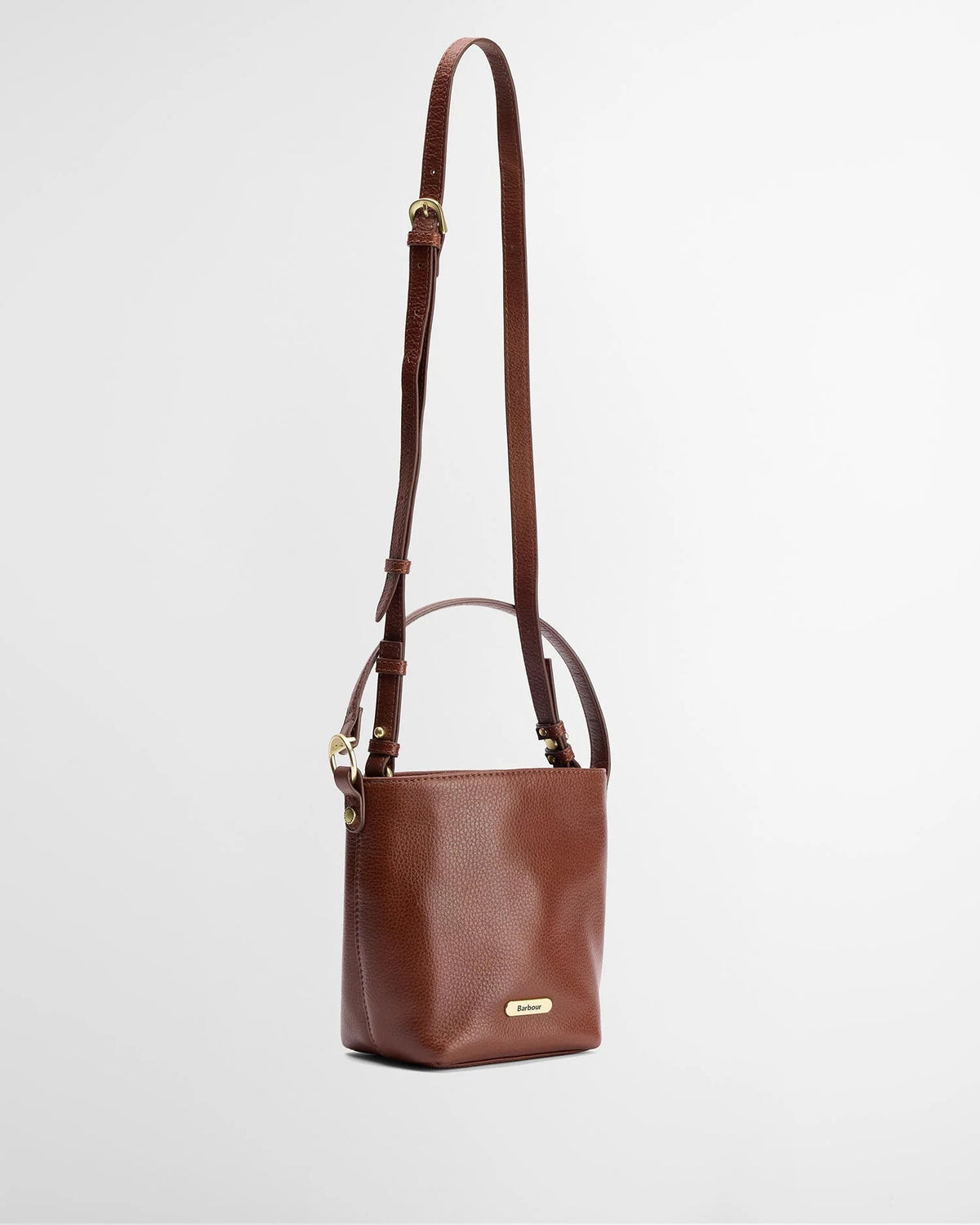 Barbour Cedar Mini Leather Bucket Bag In Brown LBA0549BR111