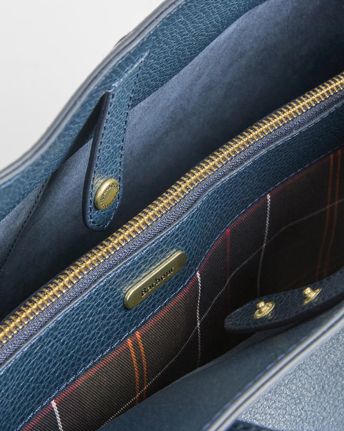 Barbour Alder Large Leather Tote Bag In Navy  LBA0548NY711