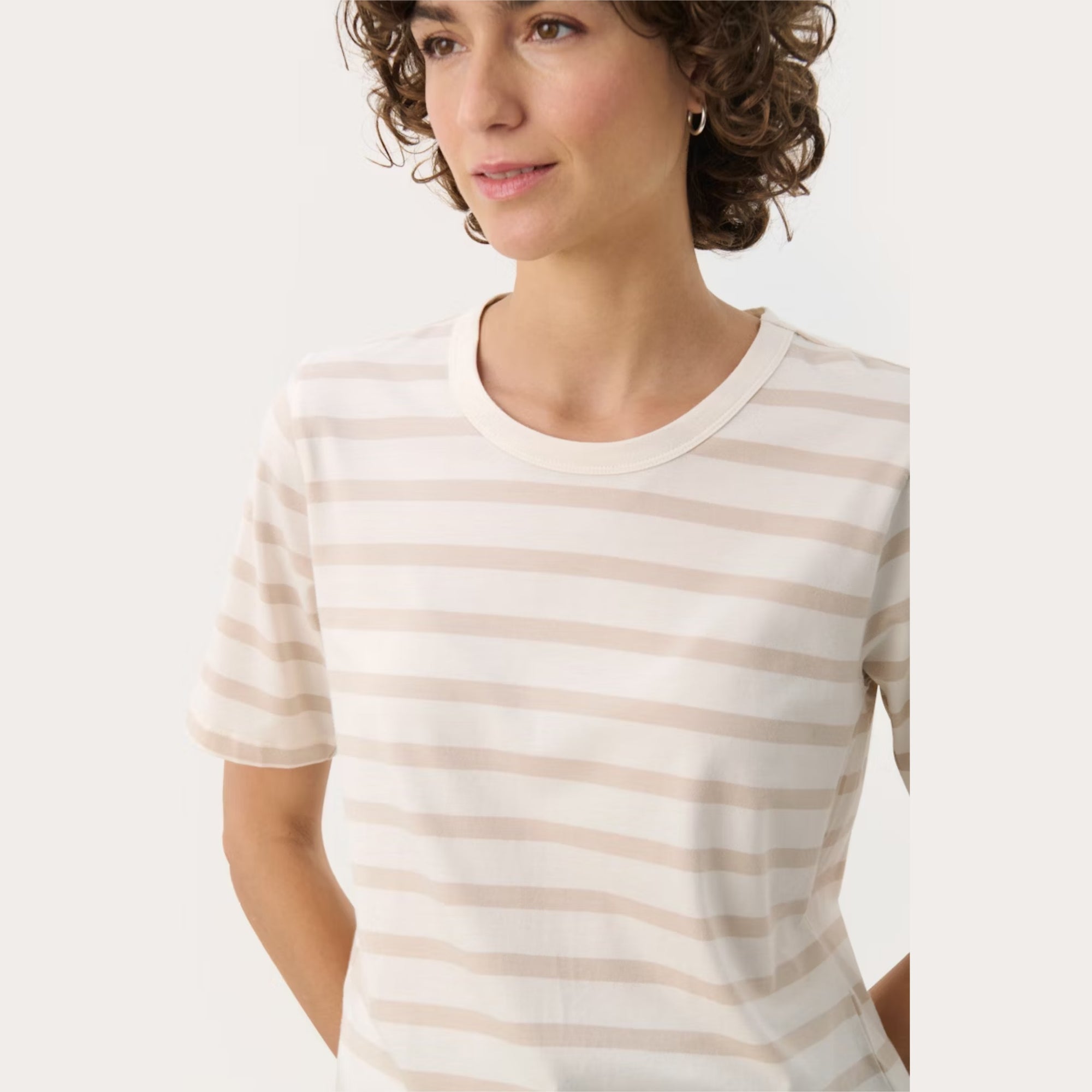 Part Two RataniPW T-Shirt in French Oak and White Stripe 30309540