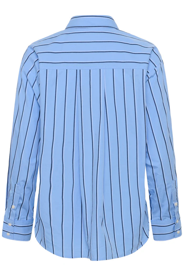 Part Two Anabella Cotton Shirt In Blue Stripe