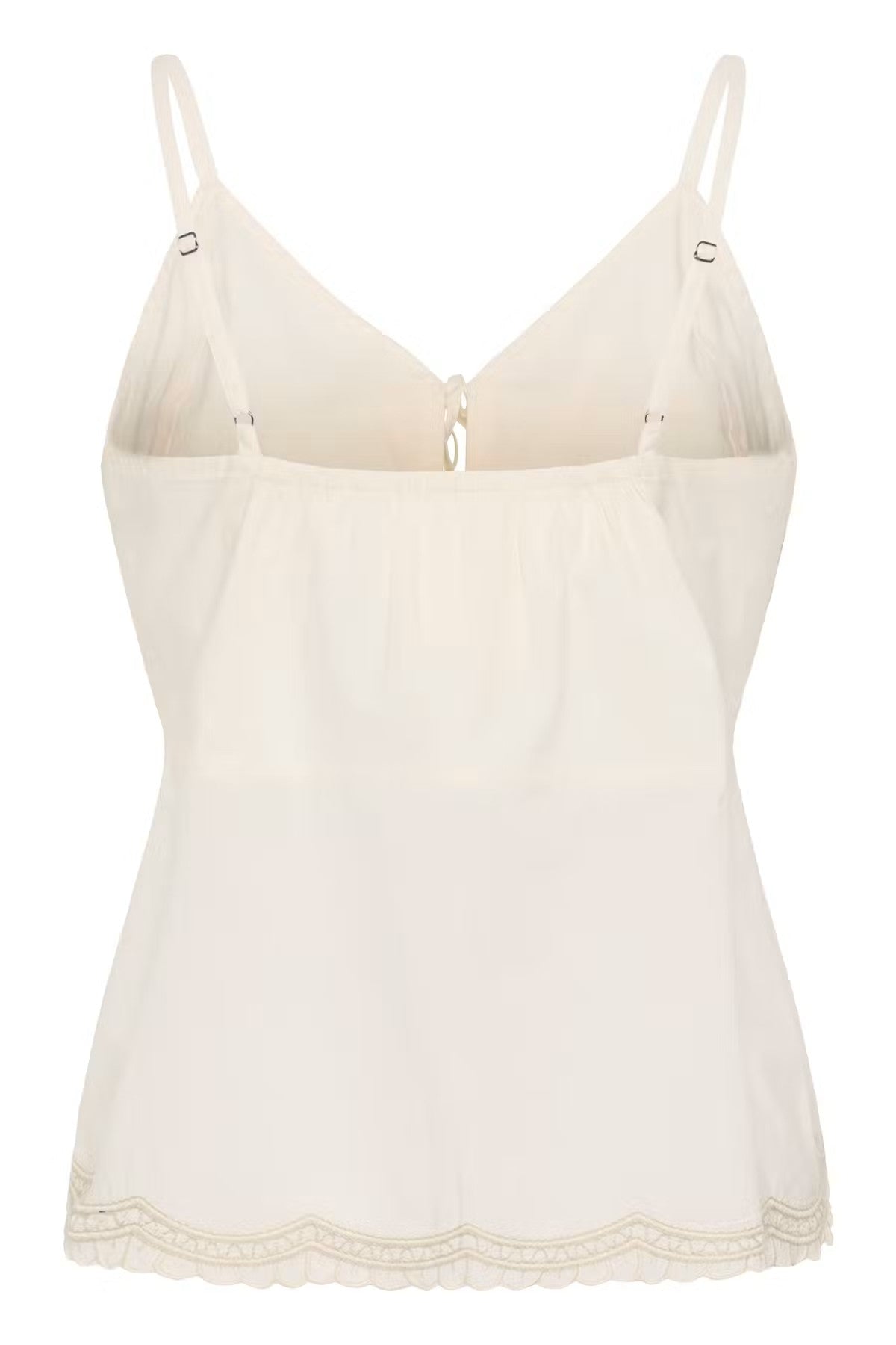 Part Two BellisiaPW Top In Whisper White With French Oak Embroidery