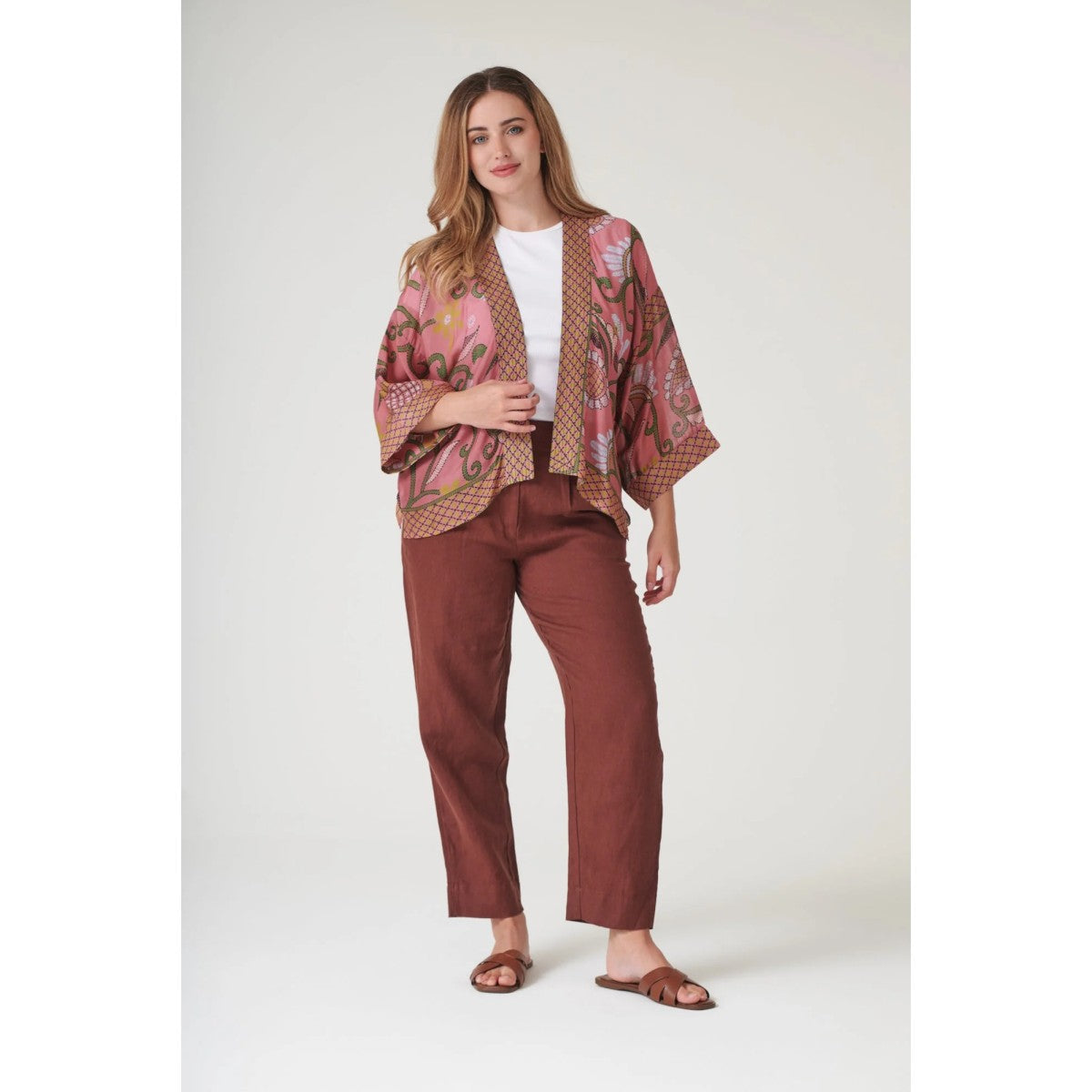 One Hundred Stars Giant Kantha Kimono In Dusk