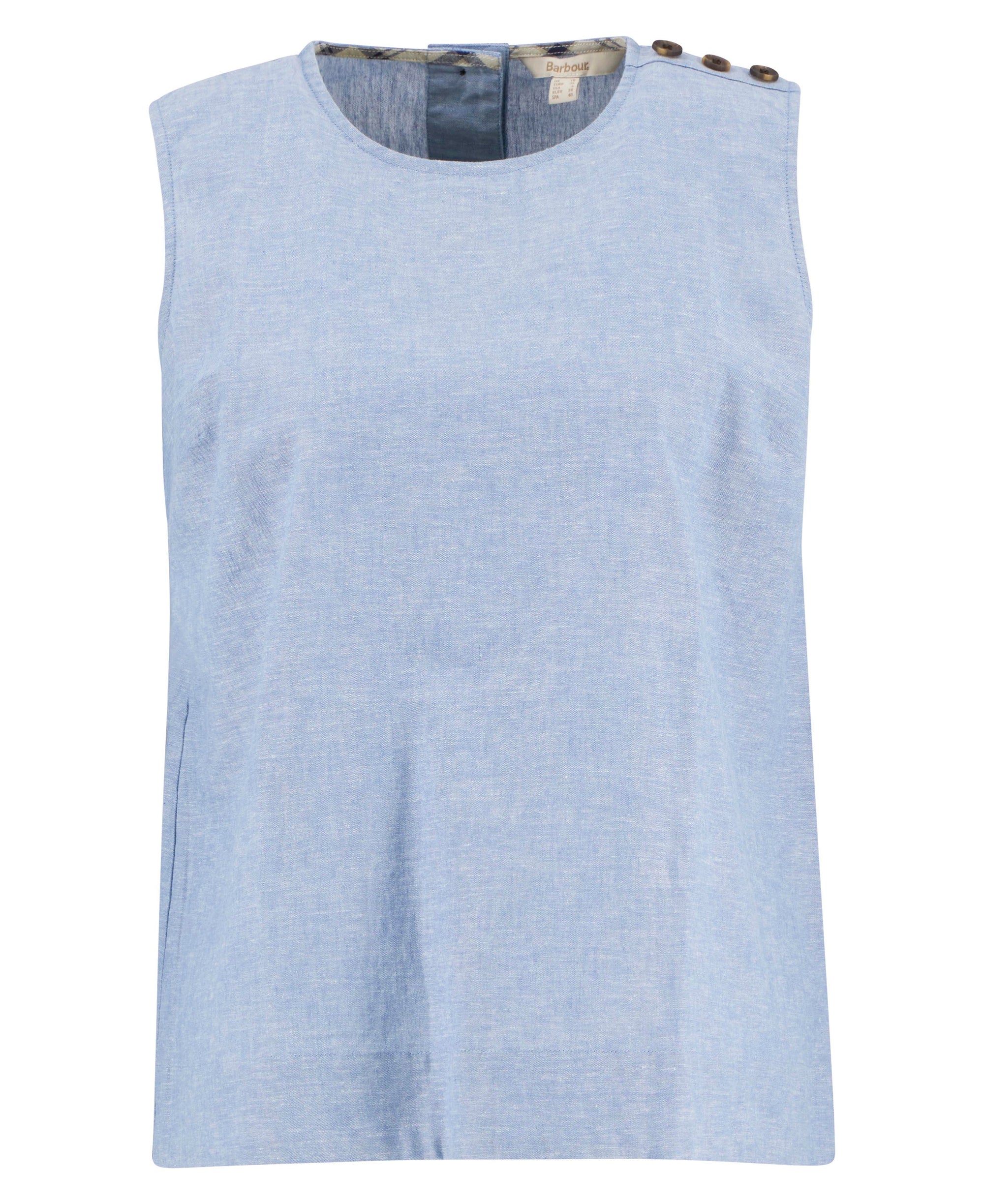 Barbour Josie Sleeveless Blouse In Chambray