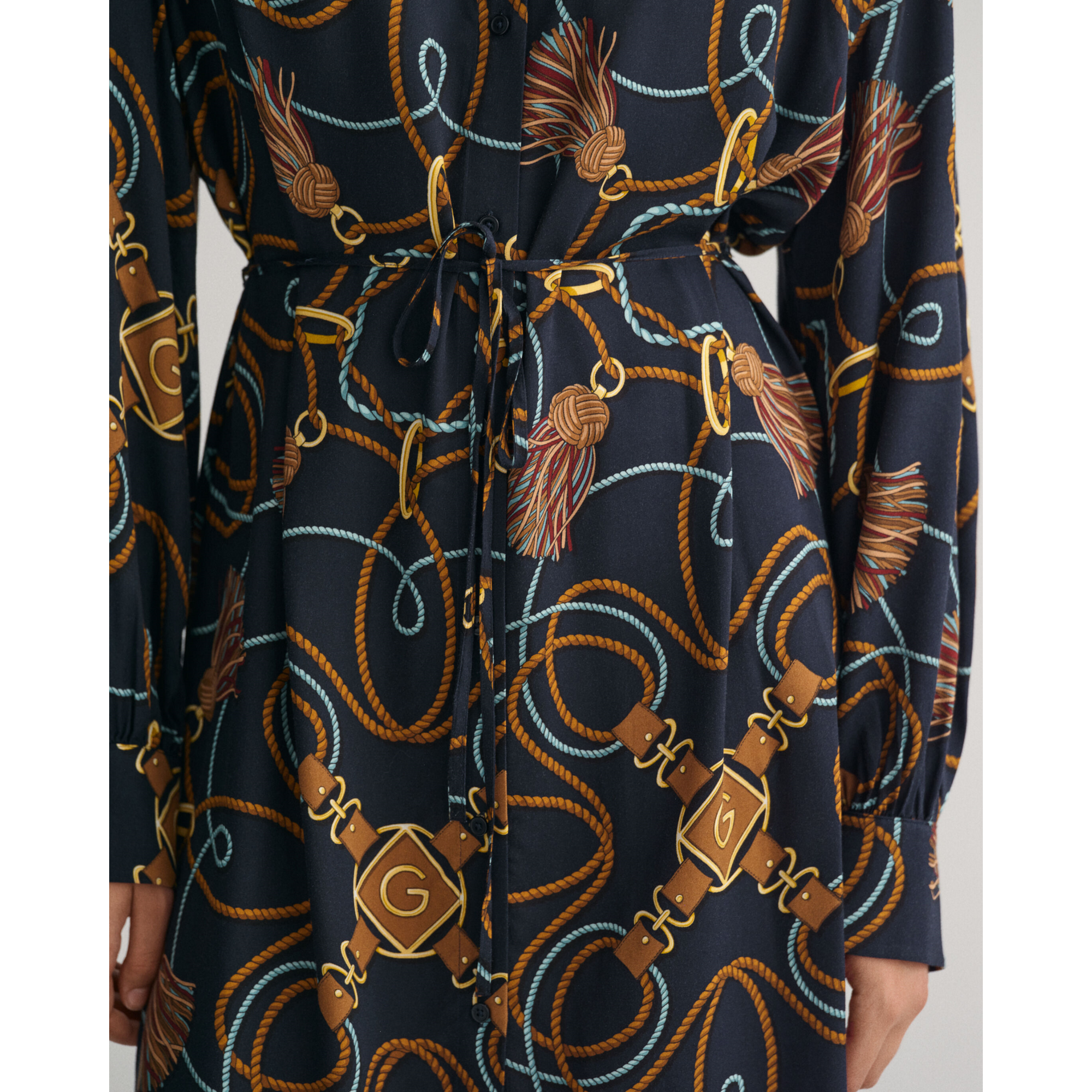 GANT Rope Print Shirt Dress 3257 Evening Blue