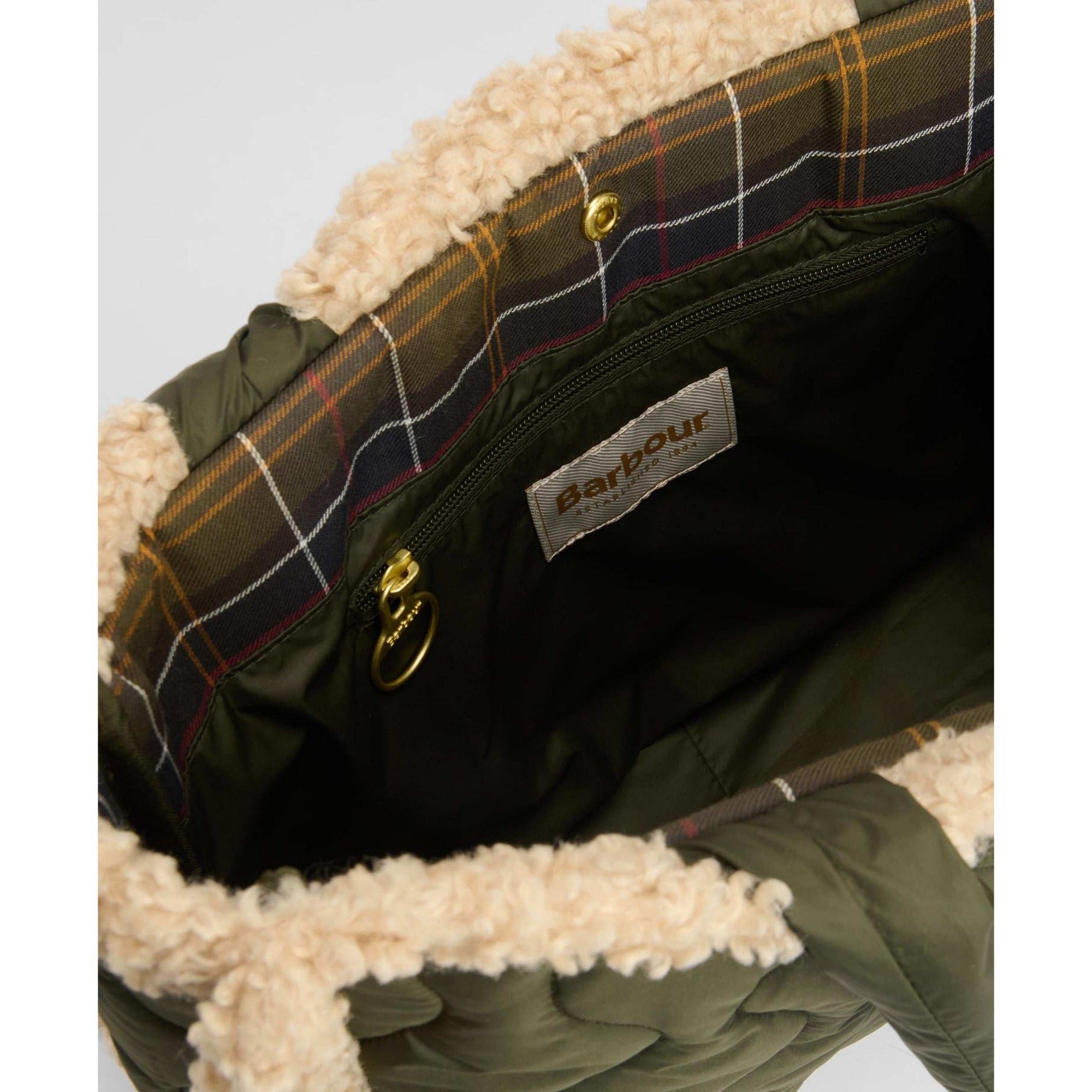 Barbour Marnie Quilted Tote - Olive