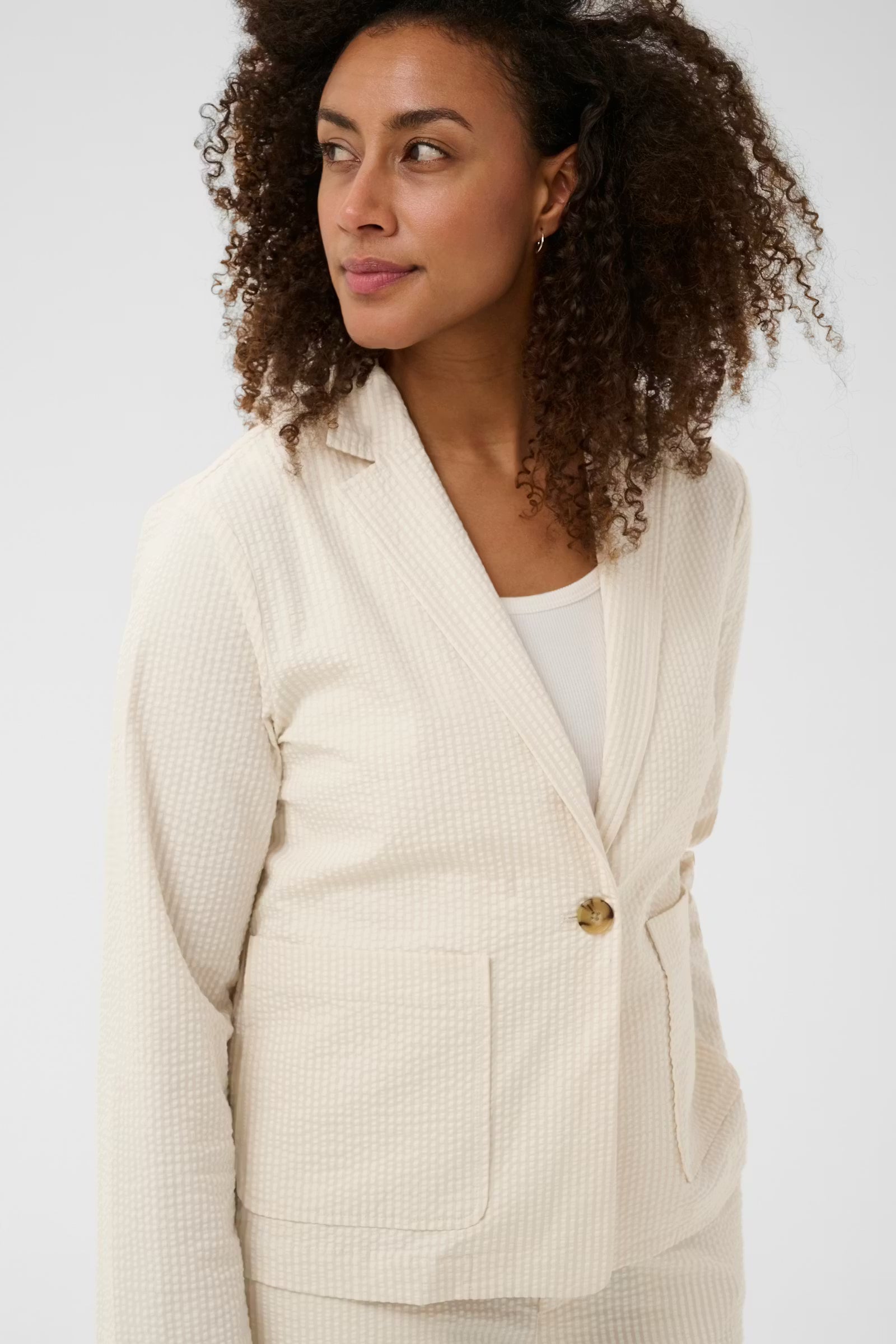 Part Two Briddi Casual Jacket In Whisper White Stripe