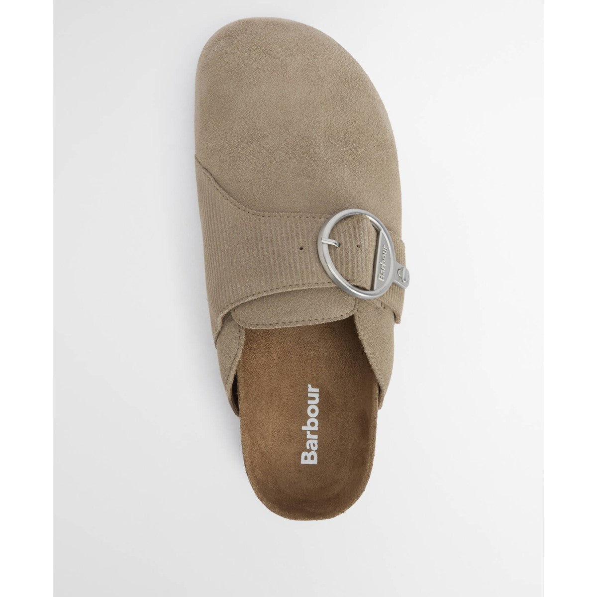 Barbour Kyra Suede Mule In Taupe