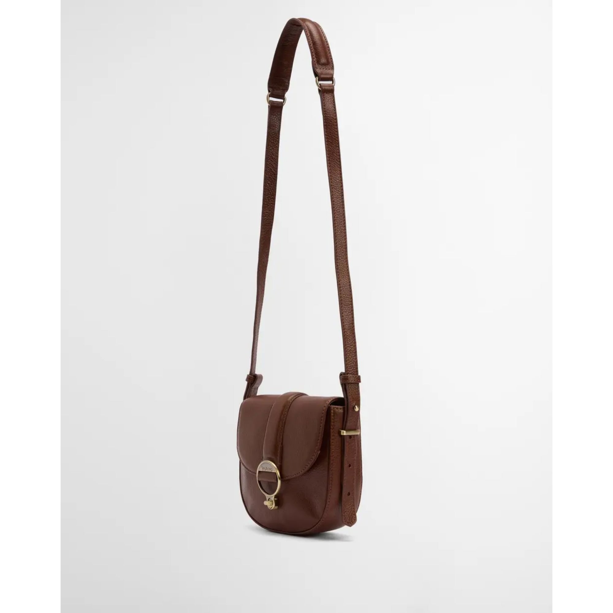 Barbour Elm Leather Crossbody Saddle Bag - Brown