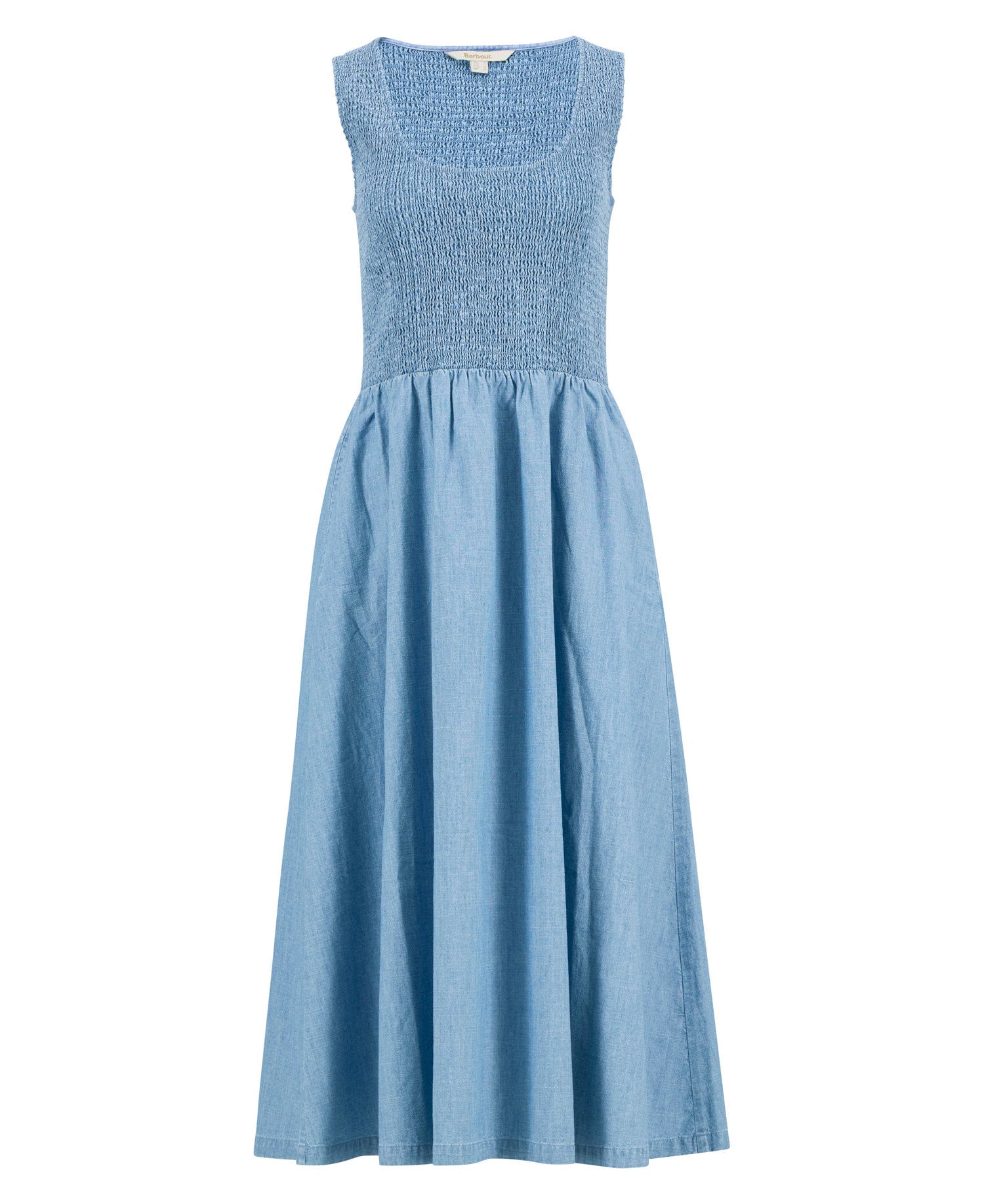 Barbour Josie Cotton Midi Dress In Chambray