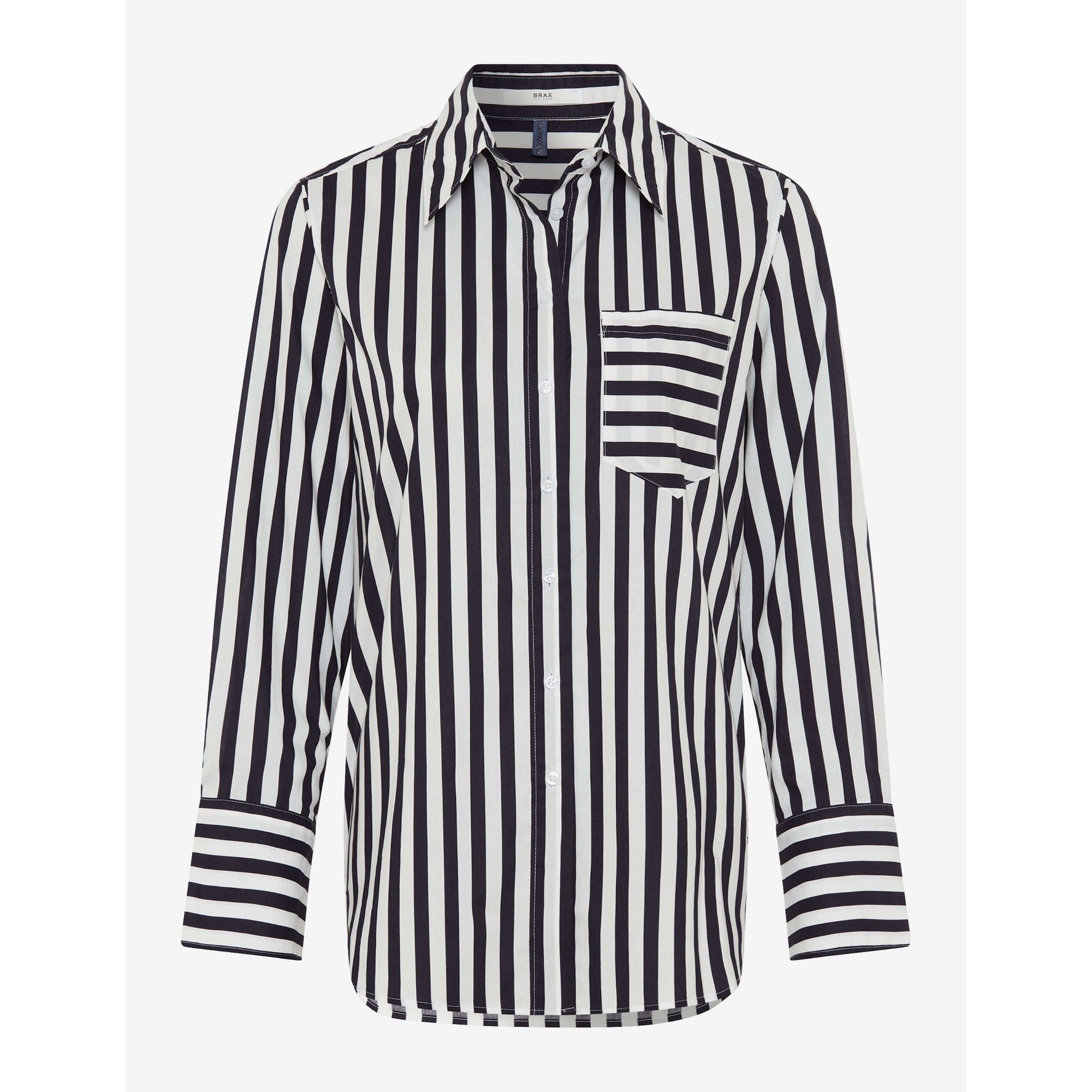 Brax Viki Poplin Pure Cotton Blouse in Navy 45-5948