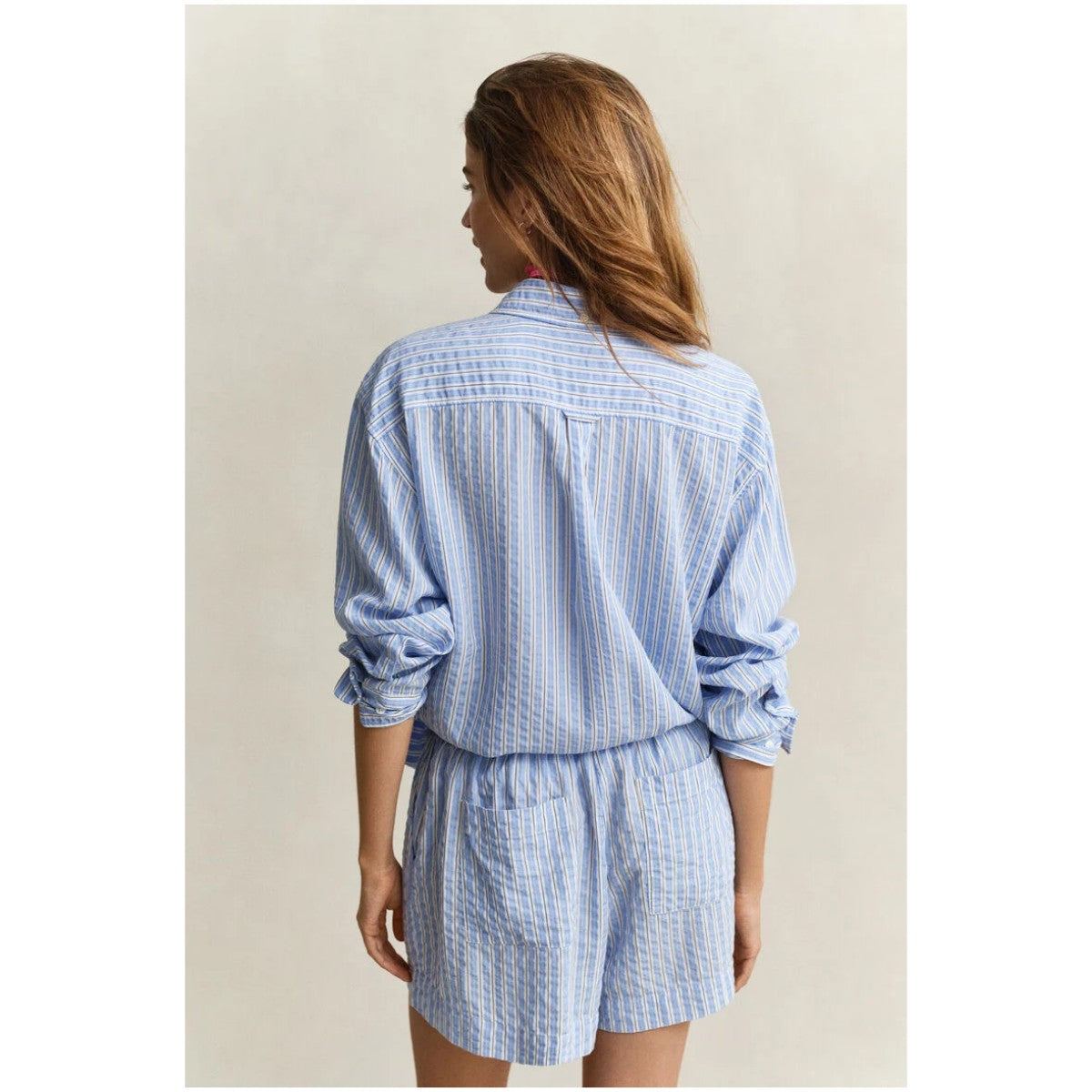 GANT Relaxed Striped Seersucker Shirt In Palace Blue