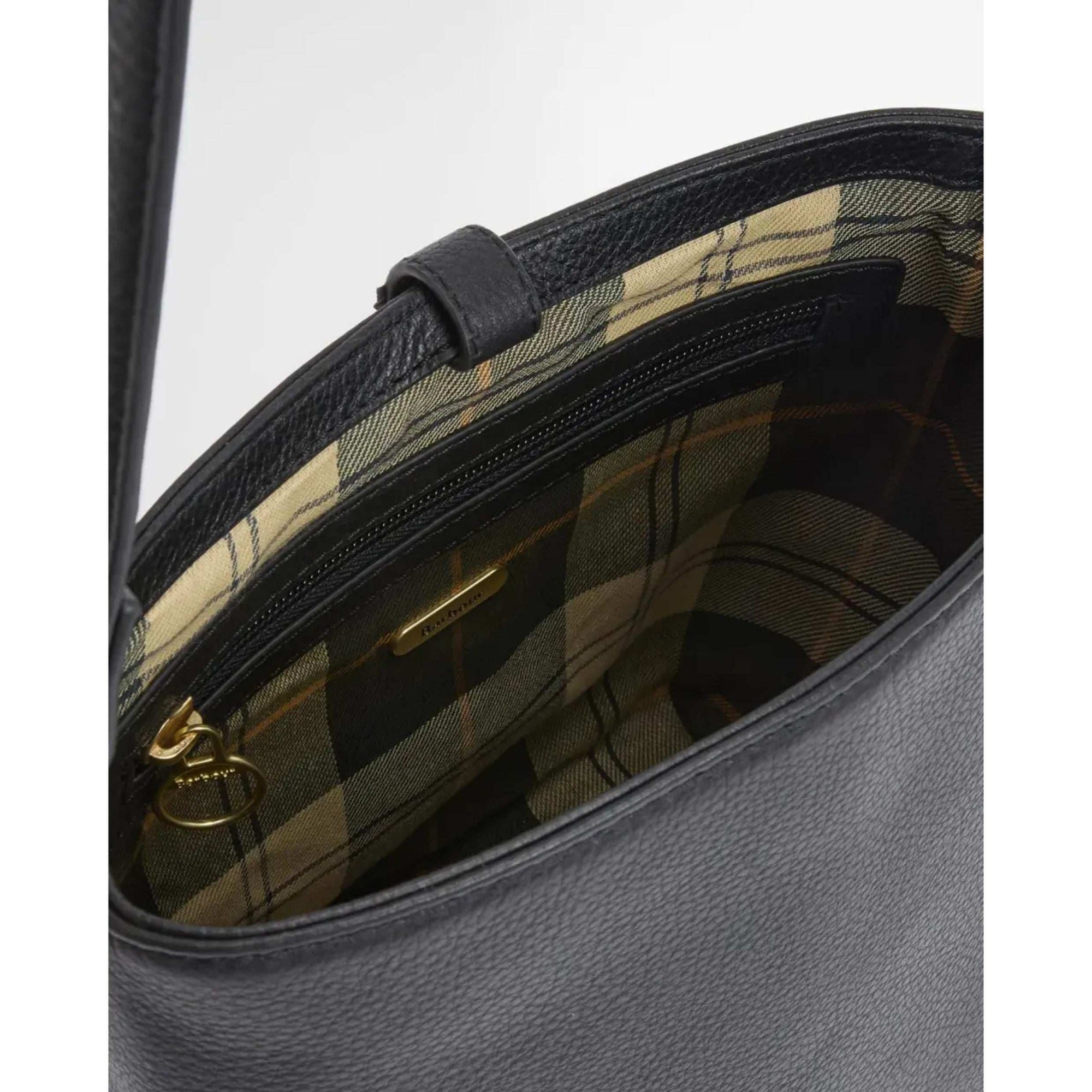 Barbour Cedar Leather Bucket Bag - Black