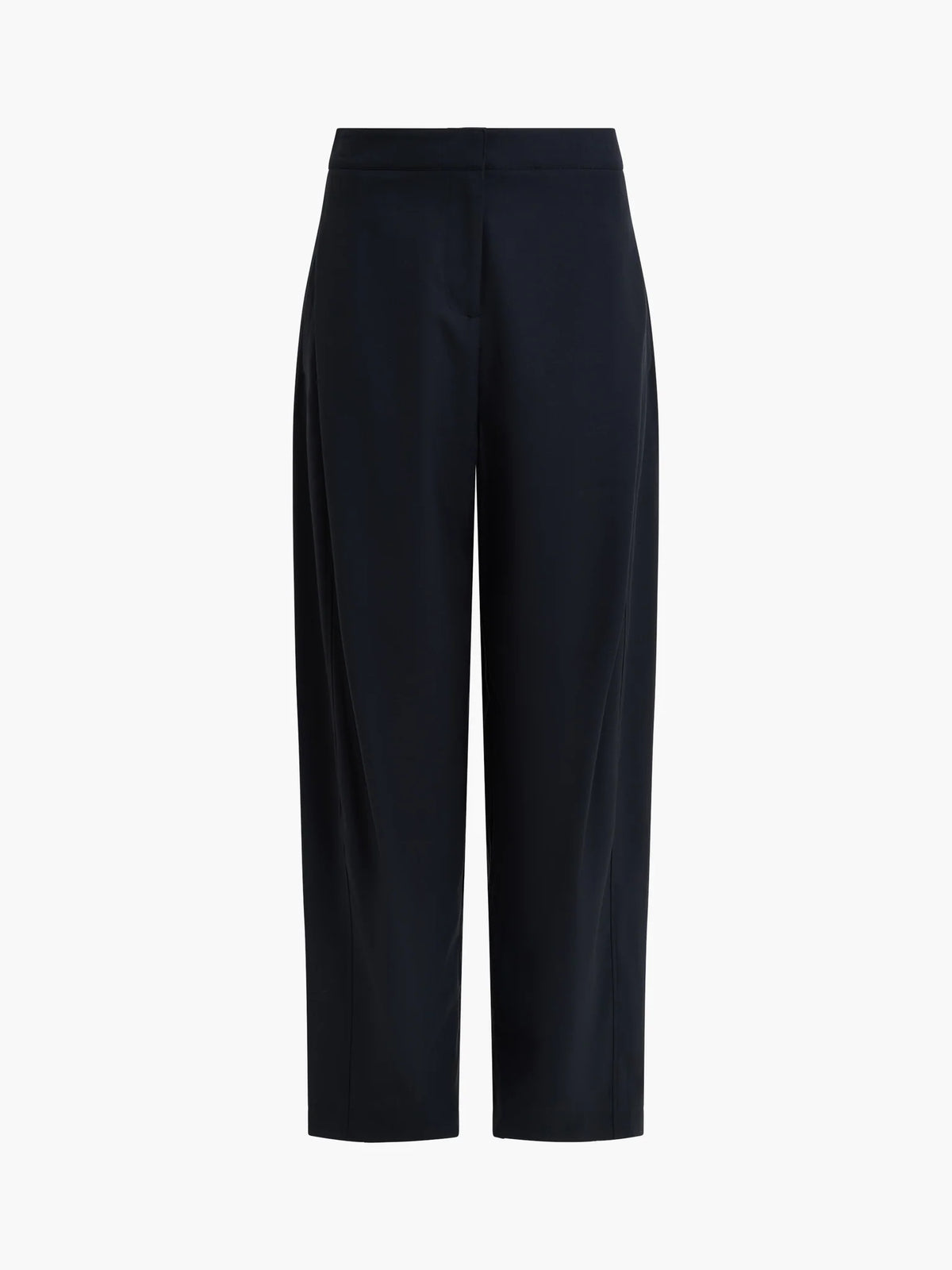 French Connection Aira Dark Grey Tailored Pleated Wide Leg Trousers