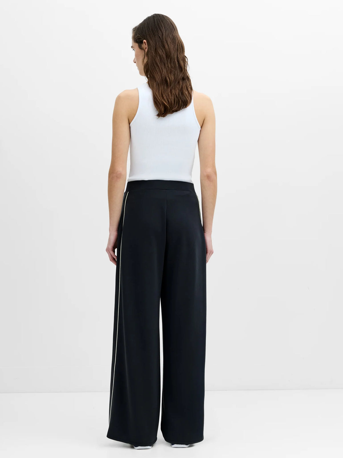 French Connection Wren Side Stripe Graphite Grey Wide Leg Joggers