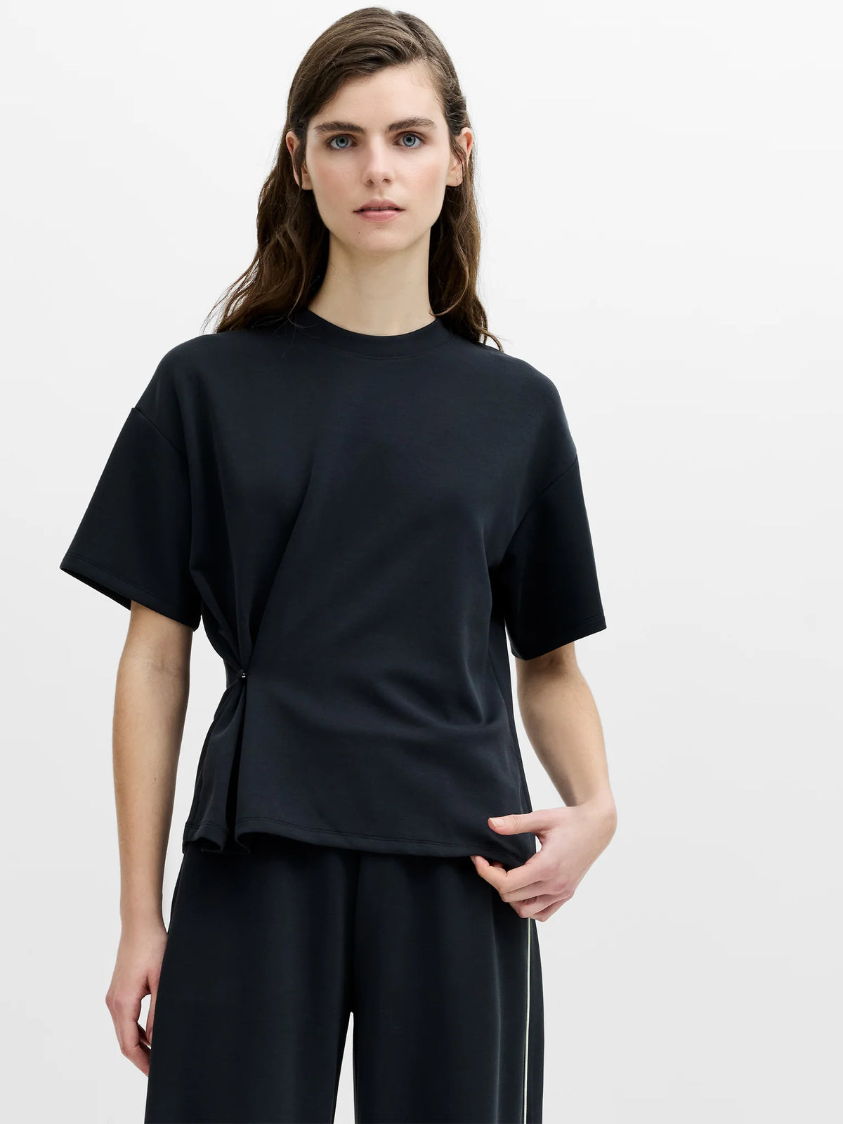 French Connection Wren Graphite Grey Cinched Waist T-Shirt