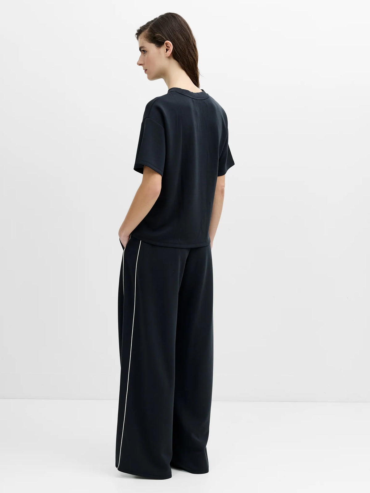 French Connection Wren Graphite Grey Cinched Waist T-Shirt
