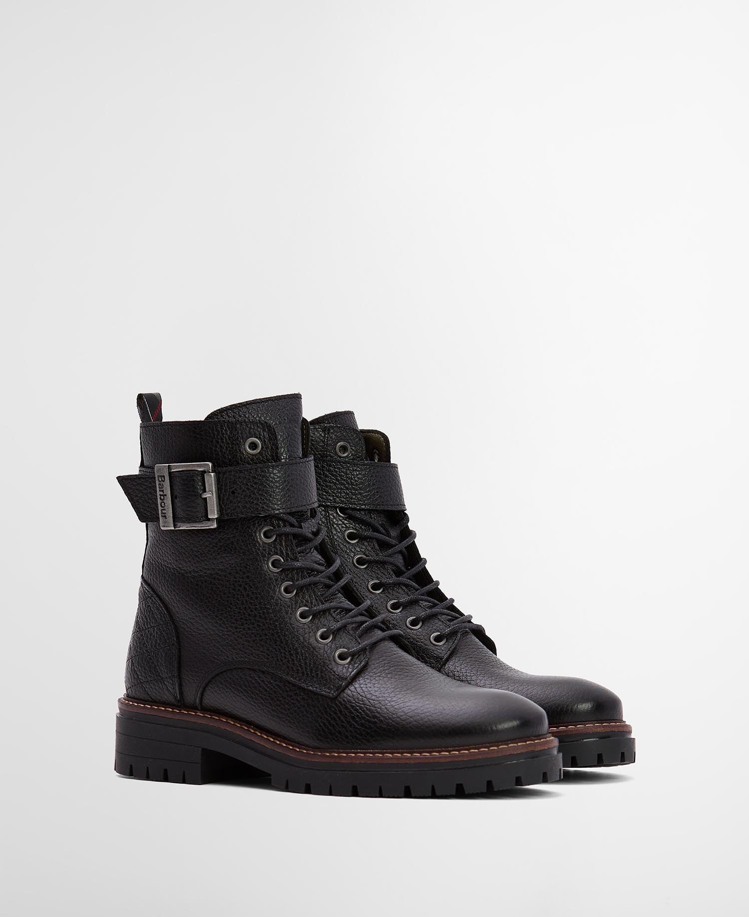 Barbour Heidi Lace Up Boot In Black LFO0637