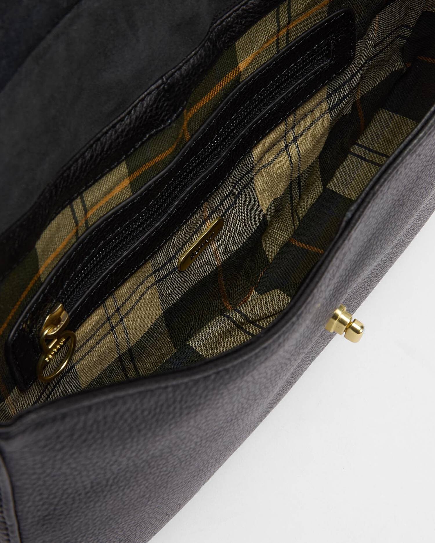 Barbour Alder Leather Sling Bag In Black  LBA0493BK111