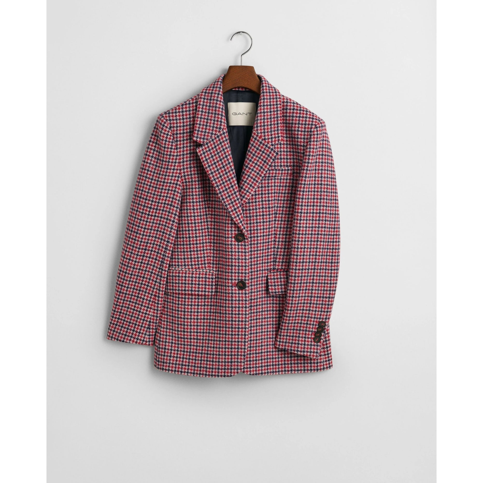 GANT Houndstooth Blazer Regular Fit in Bright Red 4770316