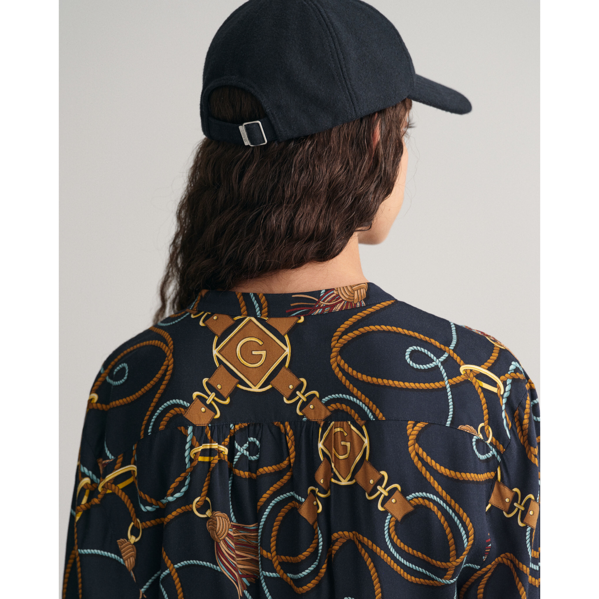 GANT Rope Print Shirt Dress 3257 Evening Blue