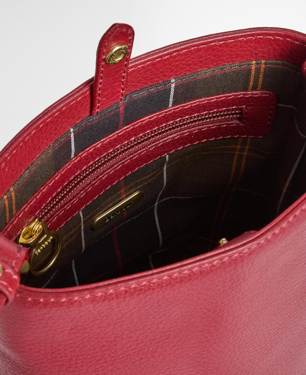 Barbour Cedar Mini Leather Bucket Bag In Red LBA0549RE911